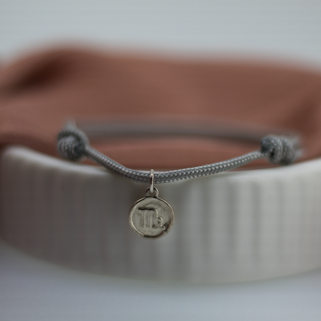Baby Star Sign Rope Bracelet in Sterling Silver