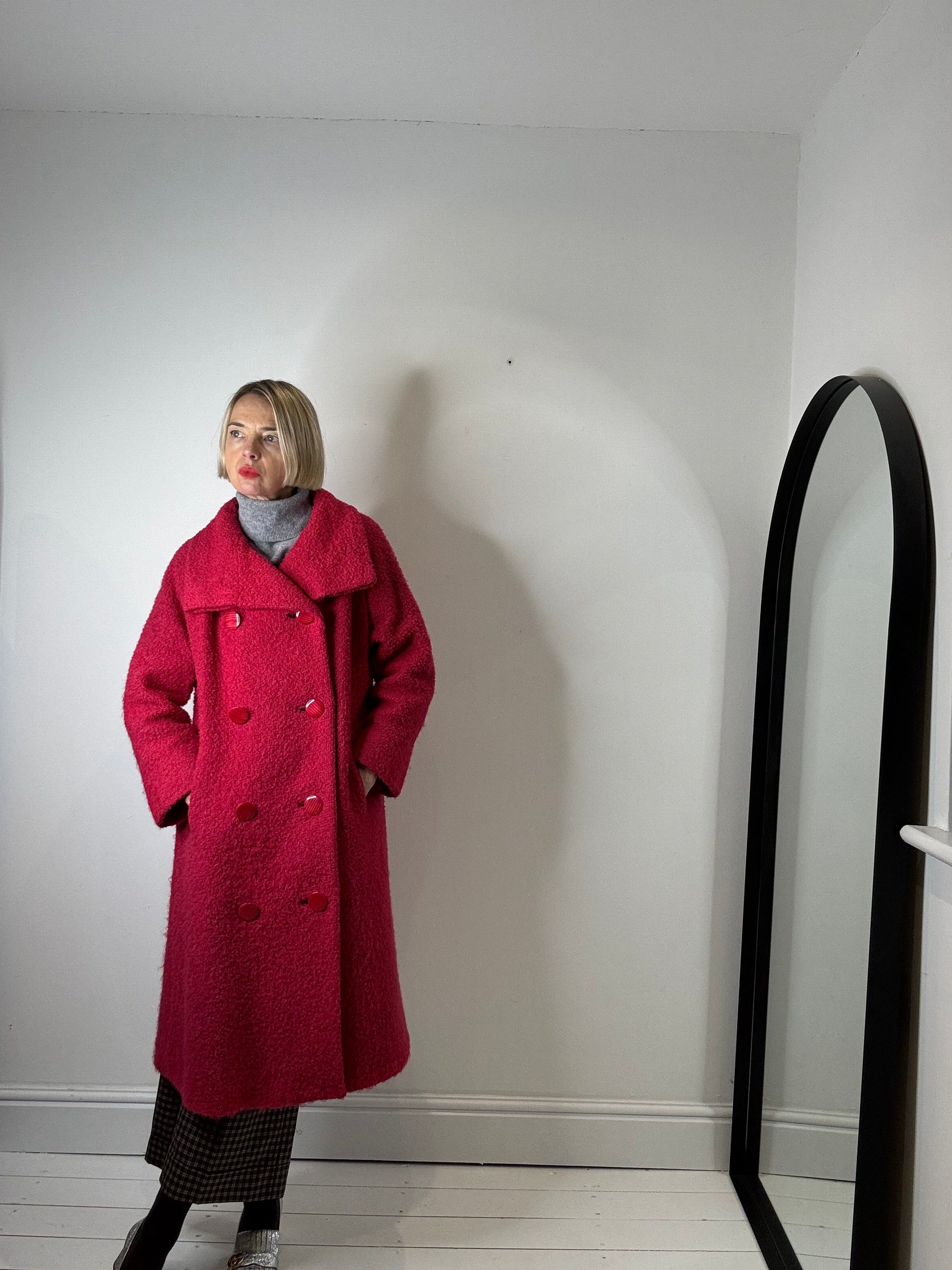 Vintage Boucle Coat in Cream