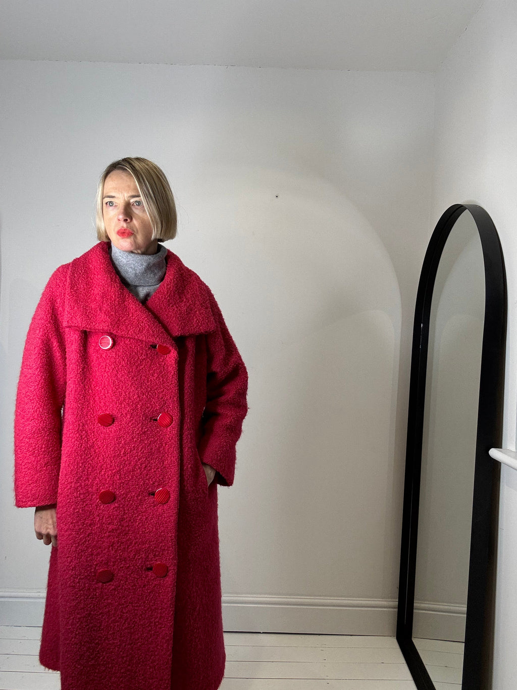 Vintage Boucle Coat in Cream