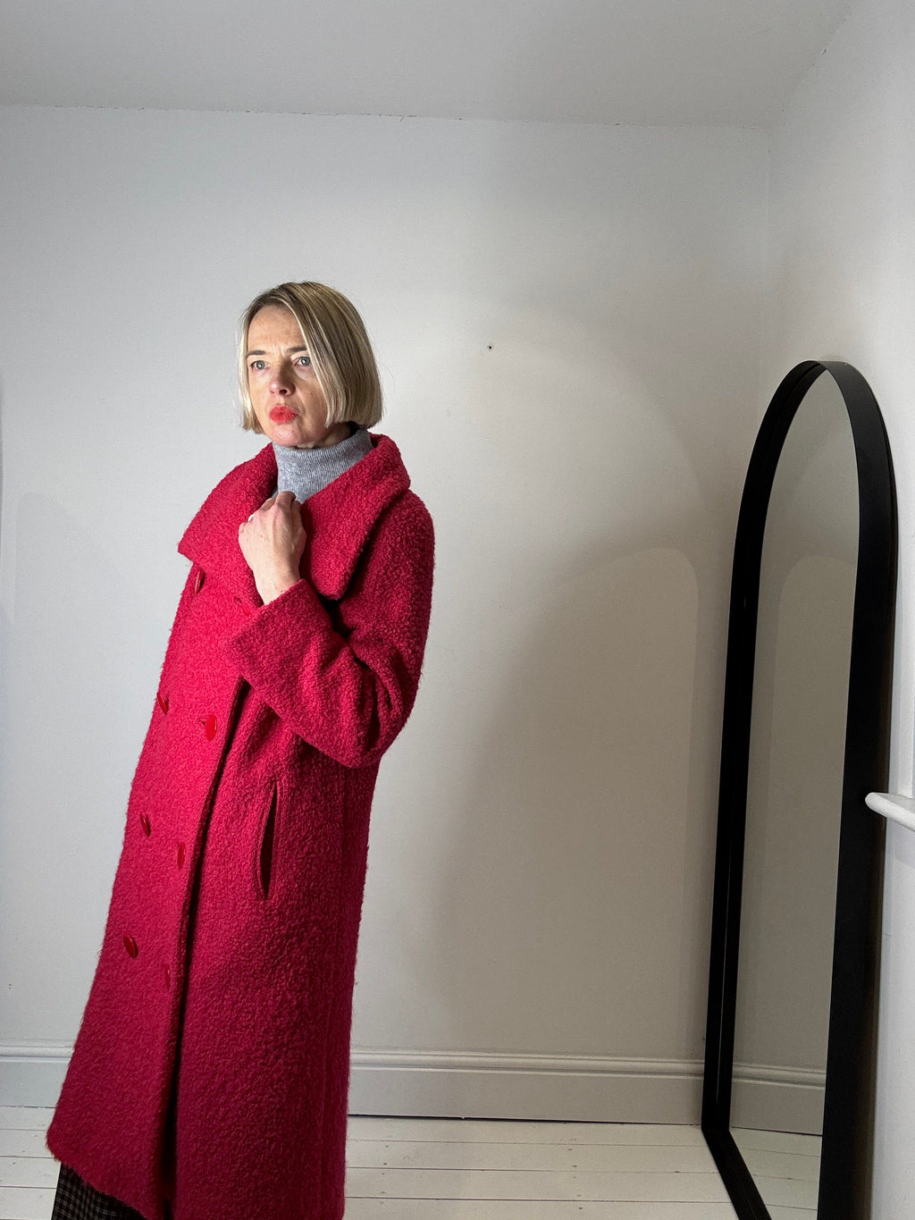 Vintage Boucle Coat in Cream