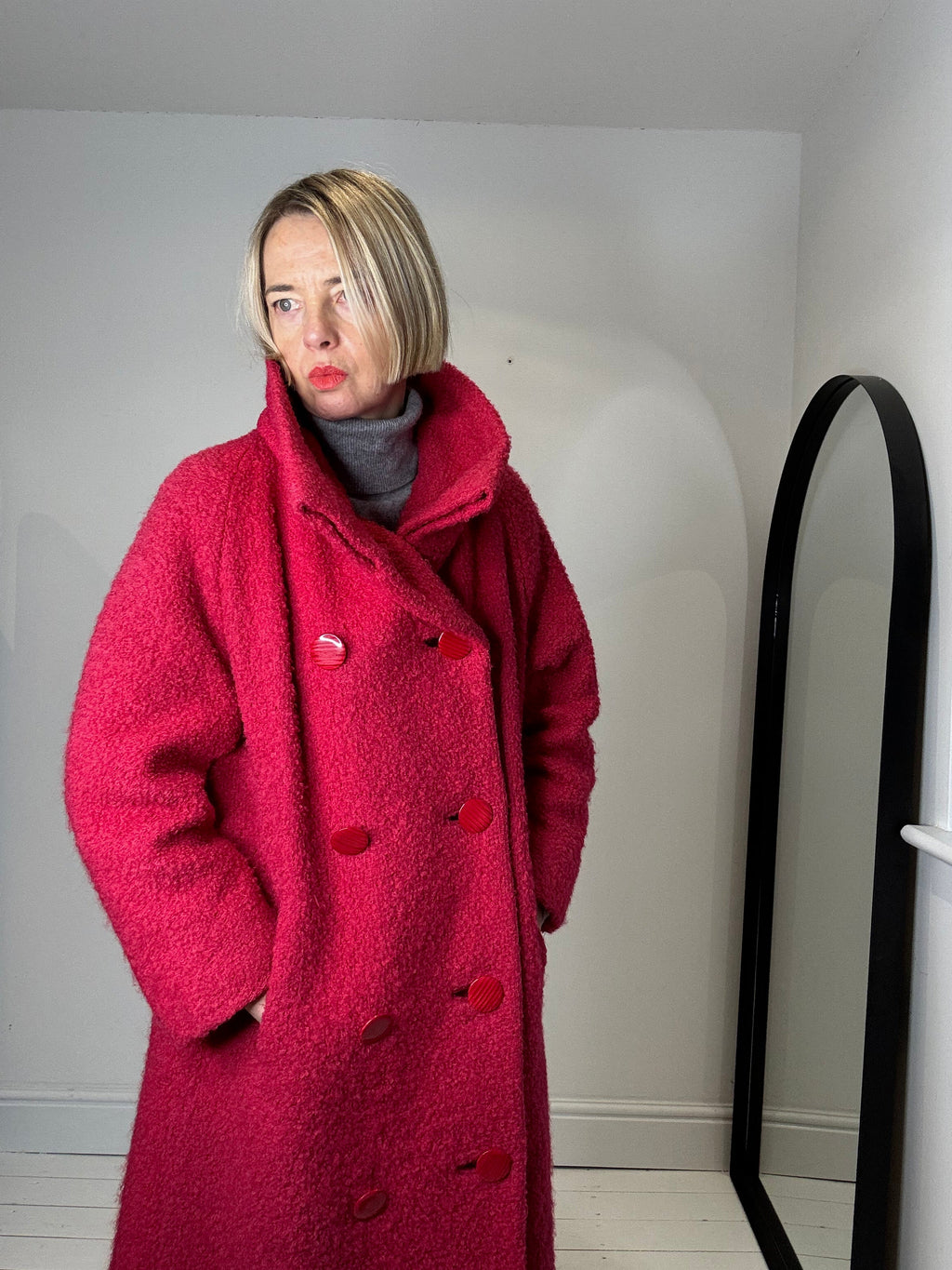 Vintage Boucle Coat in Cream