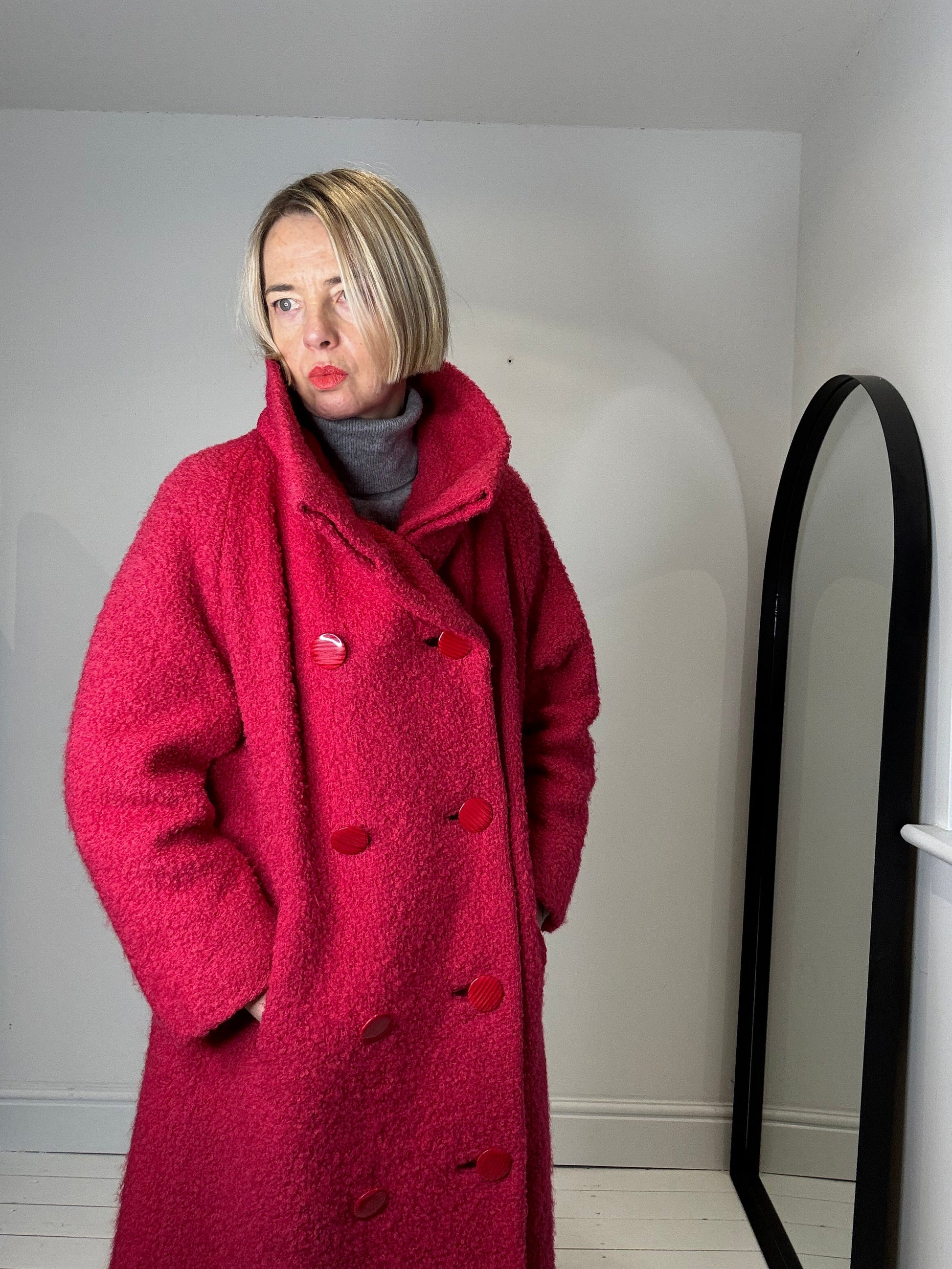 Vintage Boucle Coat in Cream