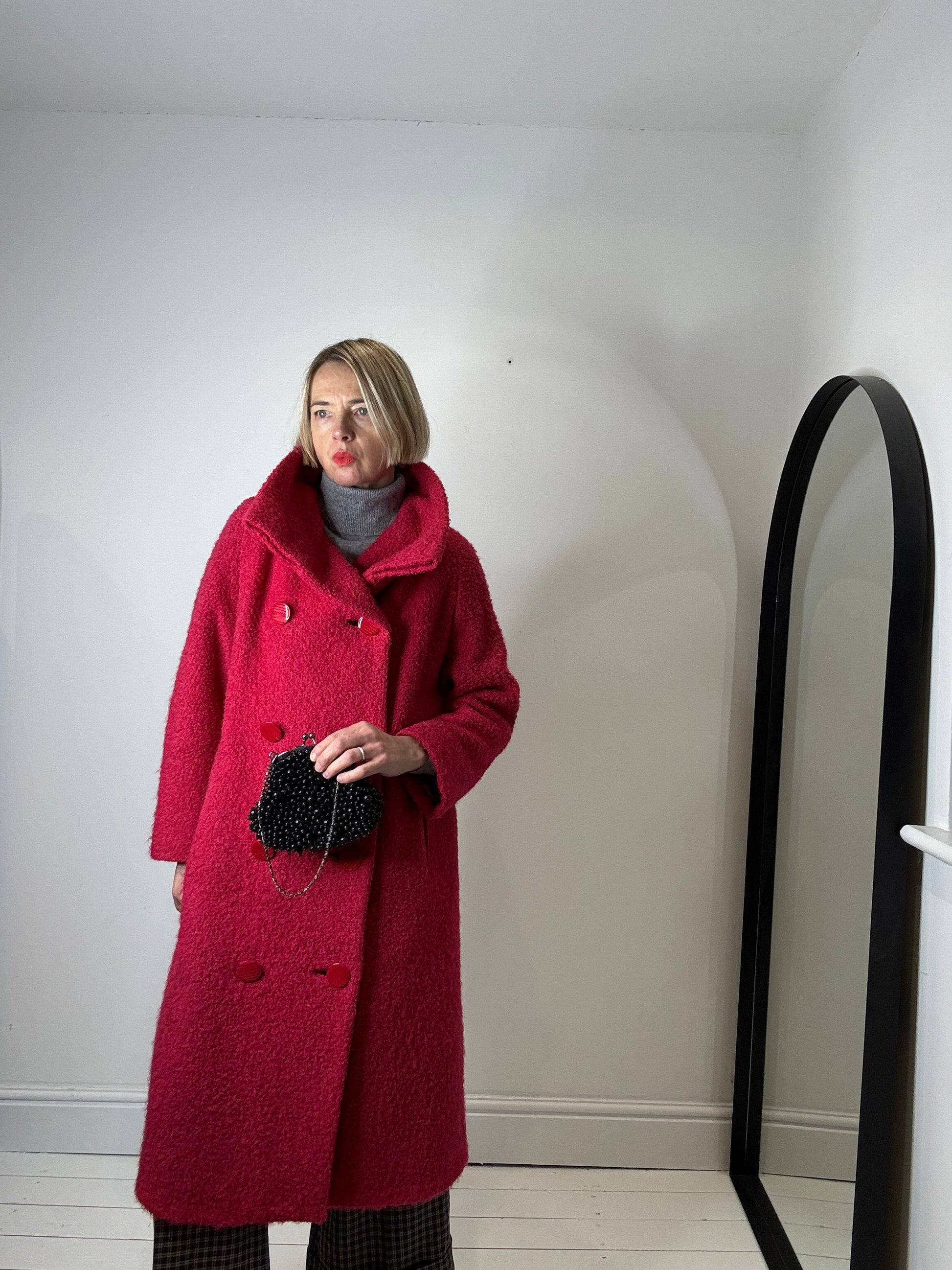 Vintage Boucle Coat in Cream