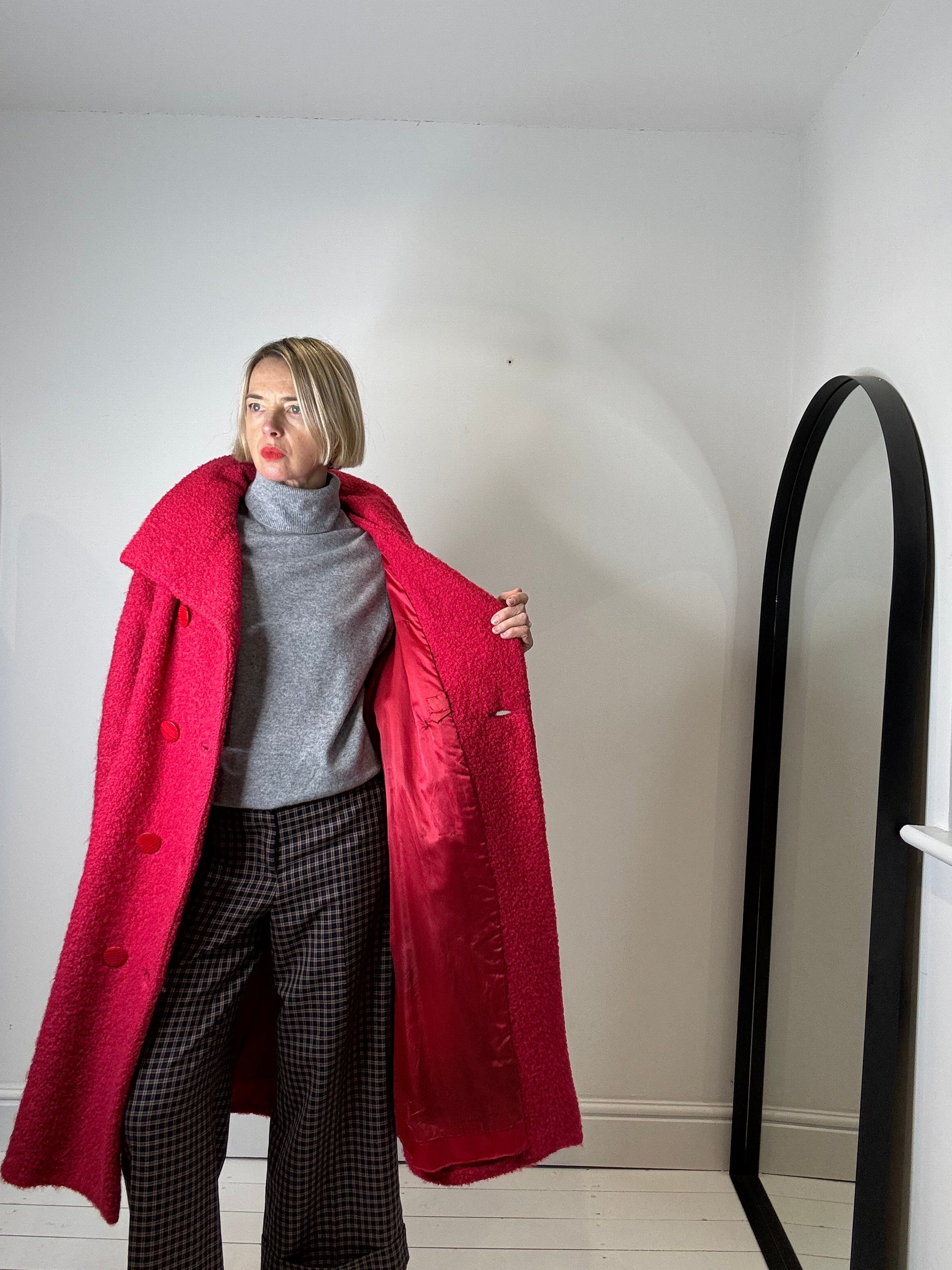 Grey Marl Cashmere Roll Neck Jumper