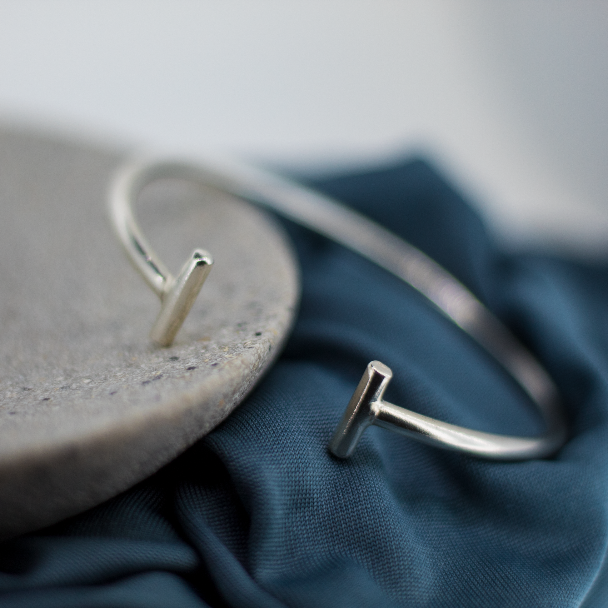 Sterling Silver T Bar Cuff Bracelet