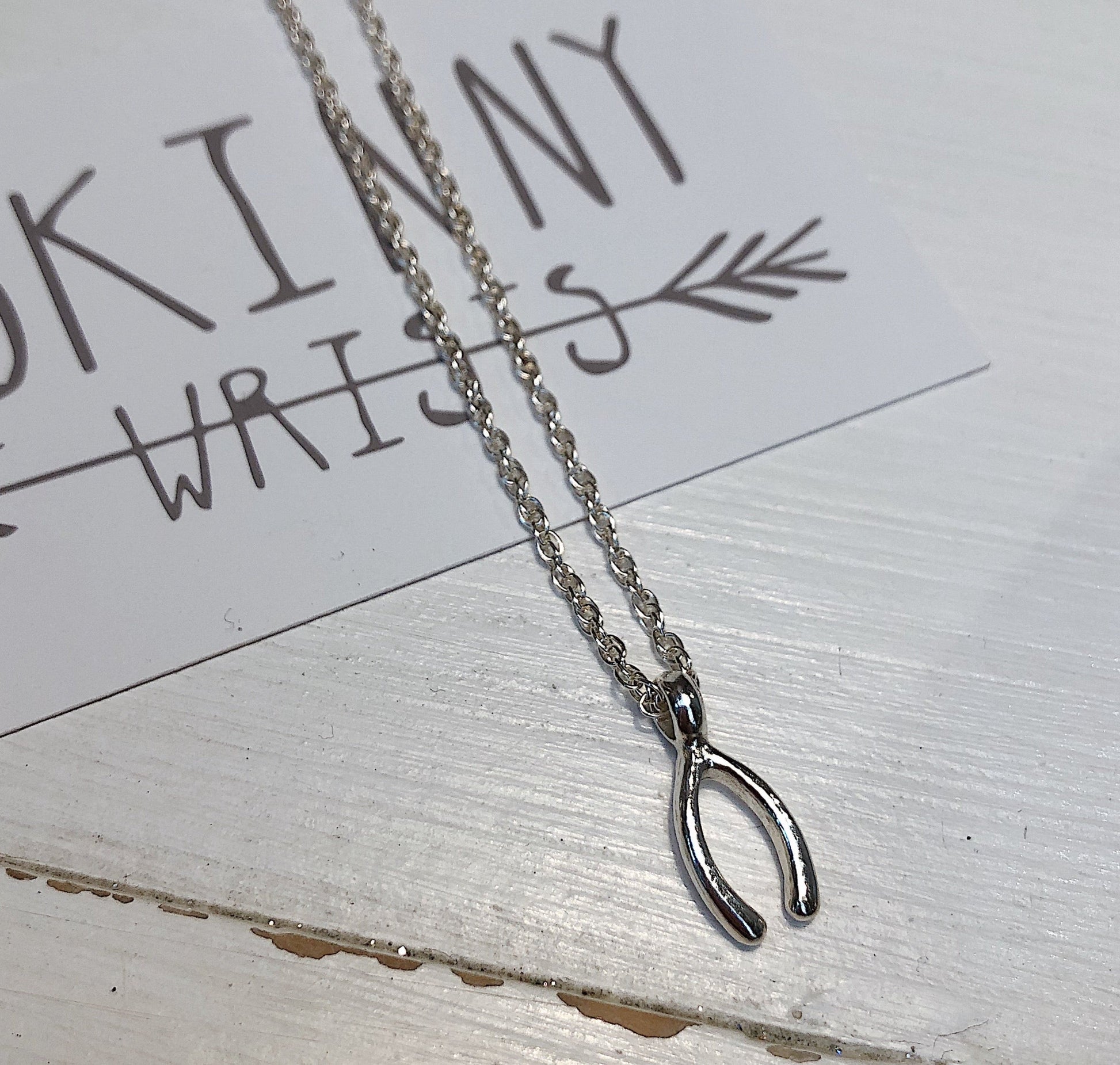 Wishbone Rope Chain Necklace in Sterling Silver