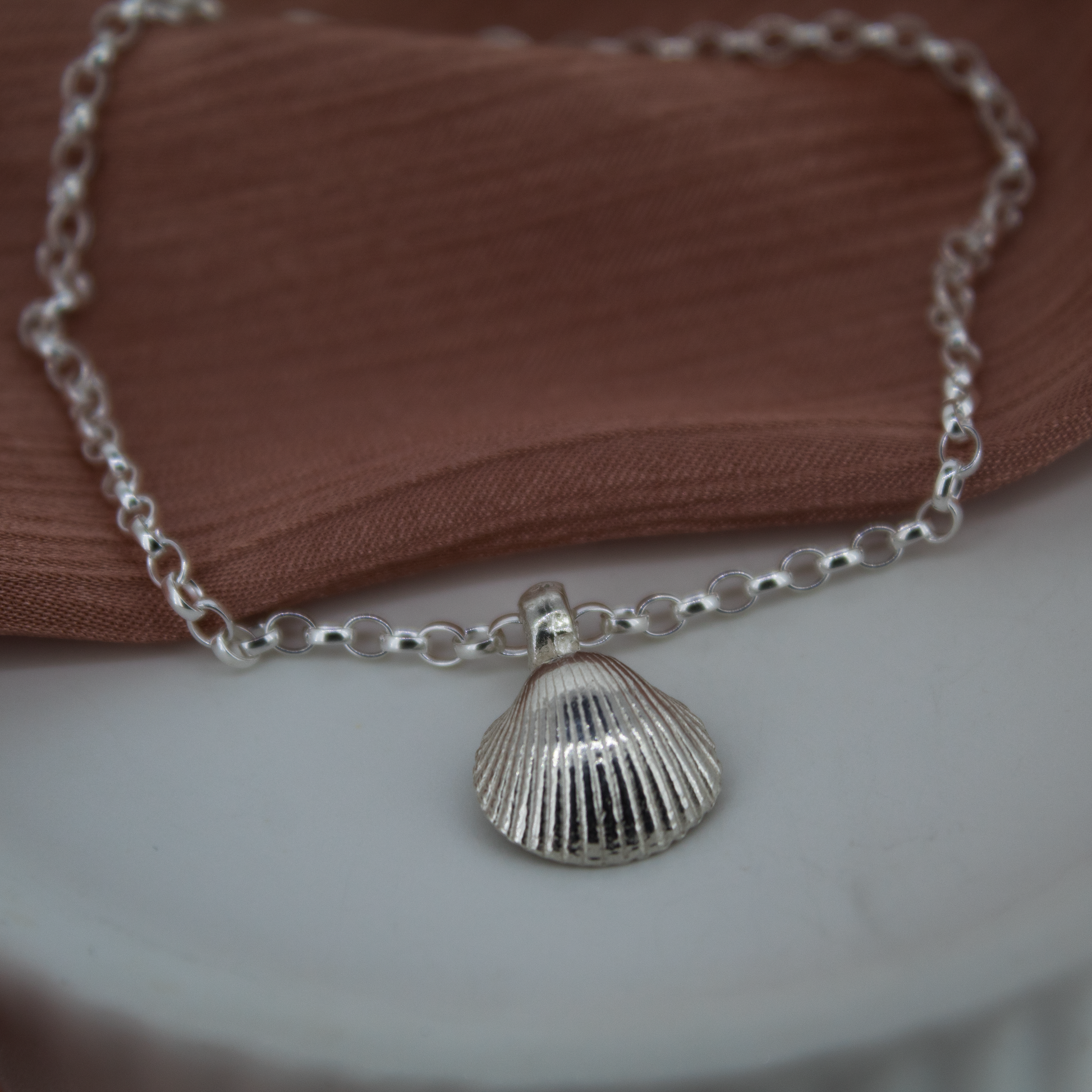 Recycled Silver Shell Chain Bracelet