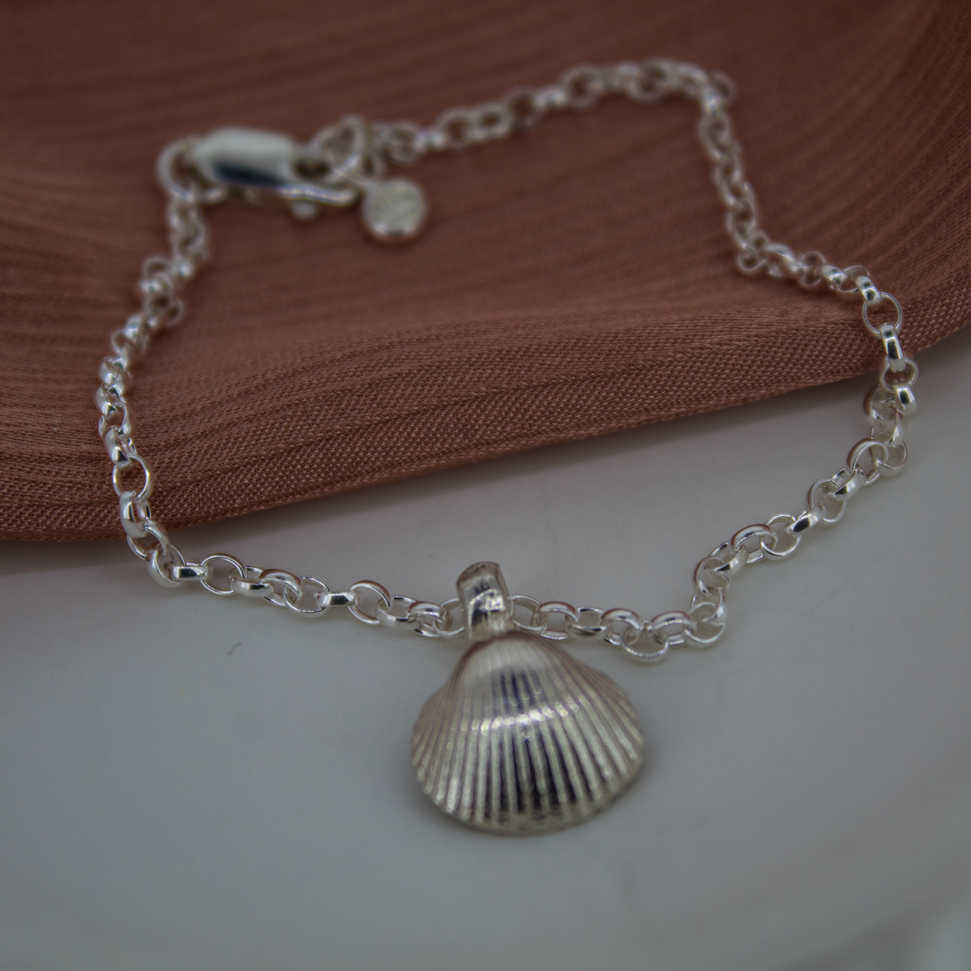 Recycled Silver Shell Chain Bracelet