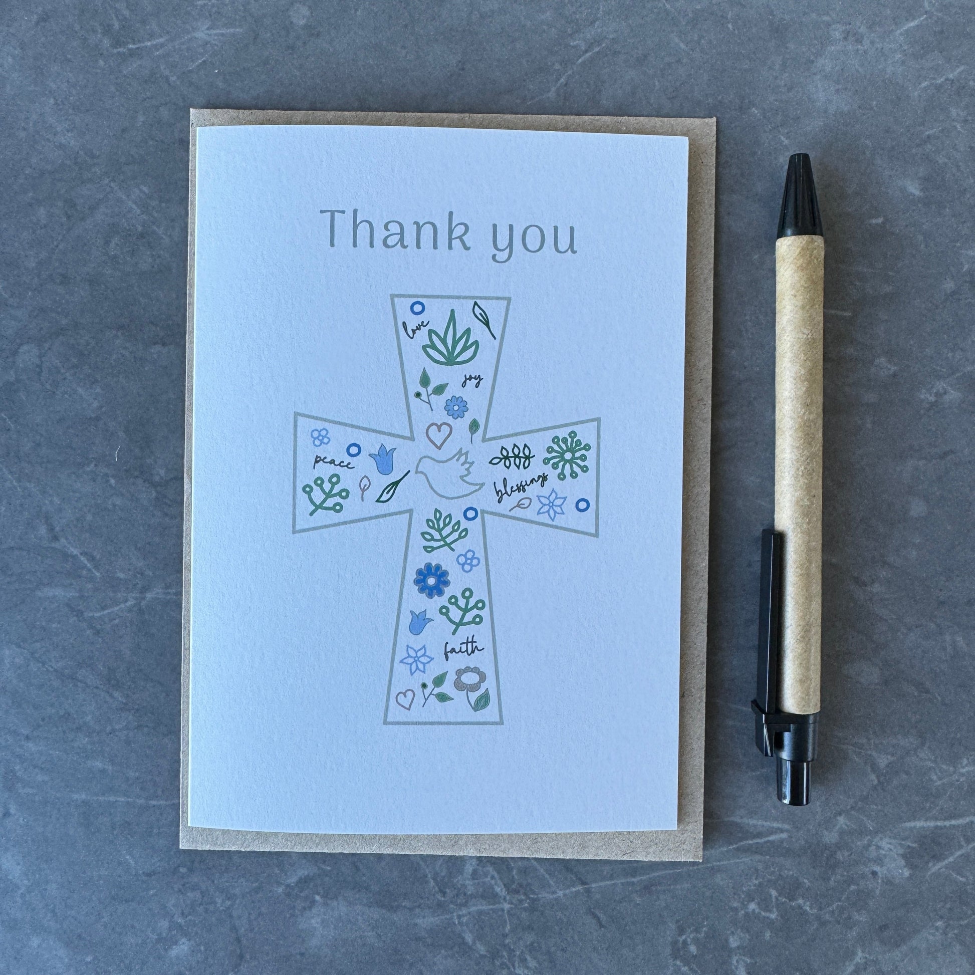 Thank You Note Card Set for Christening and Baptism Celebrations