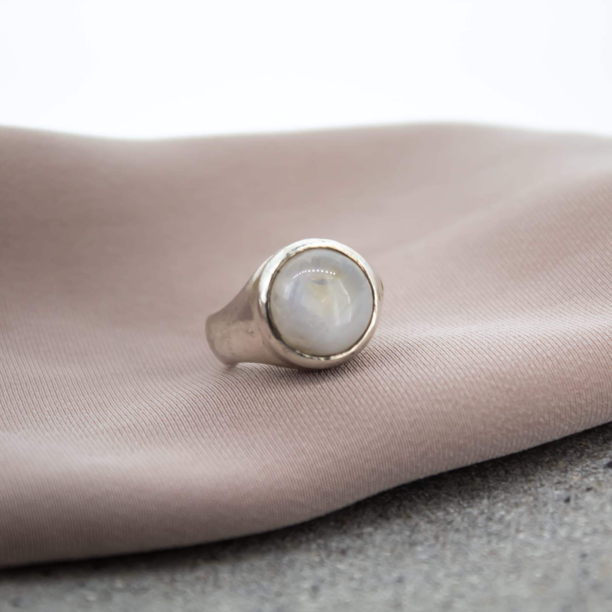Moonstone Moon Ring Signet