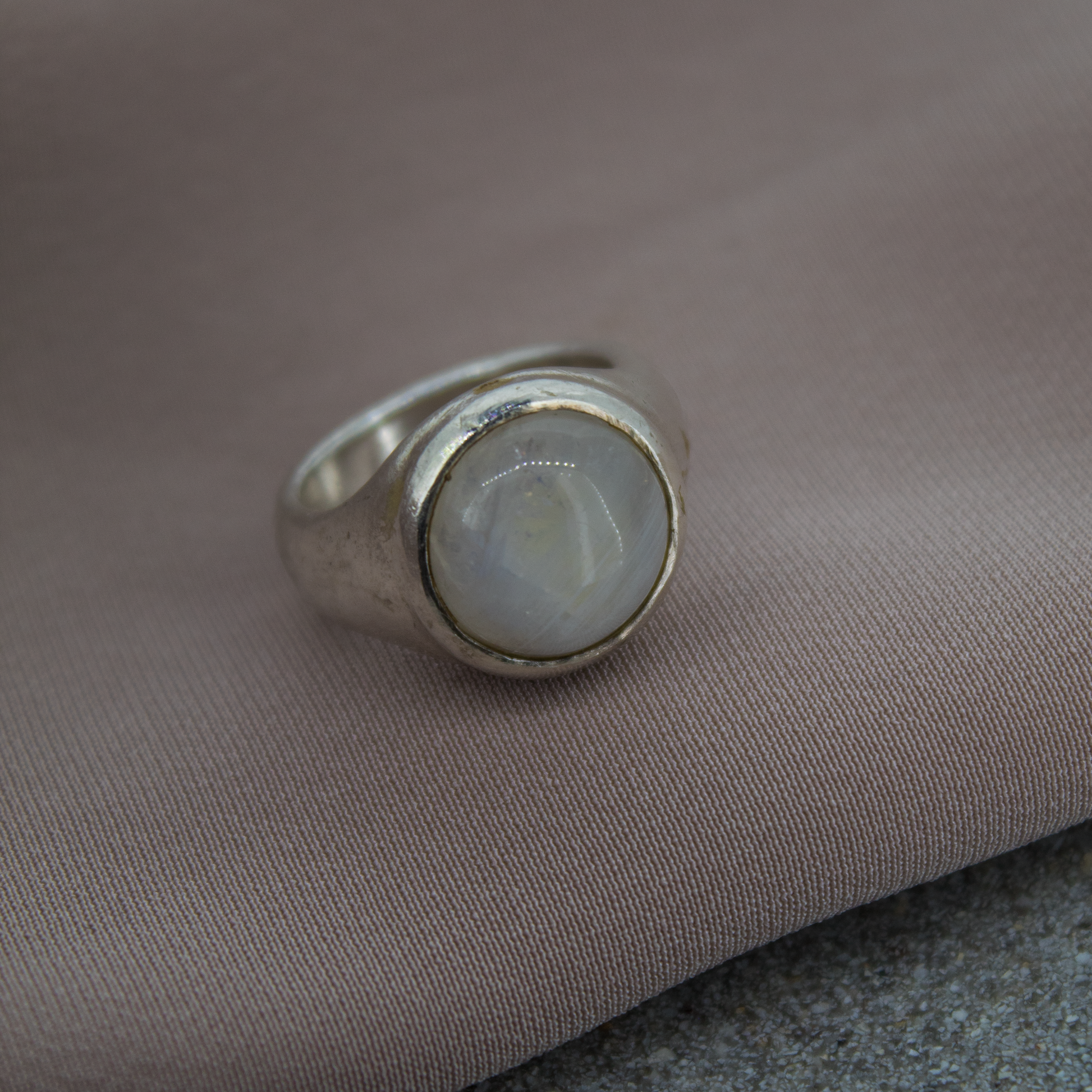 Moonstone Moon Ring Signet