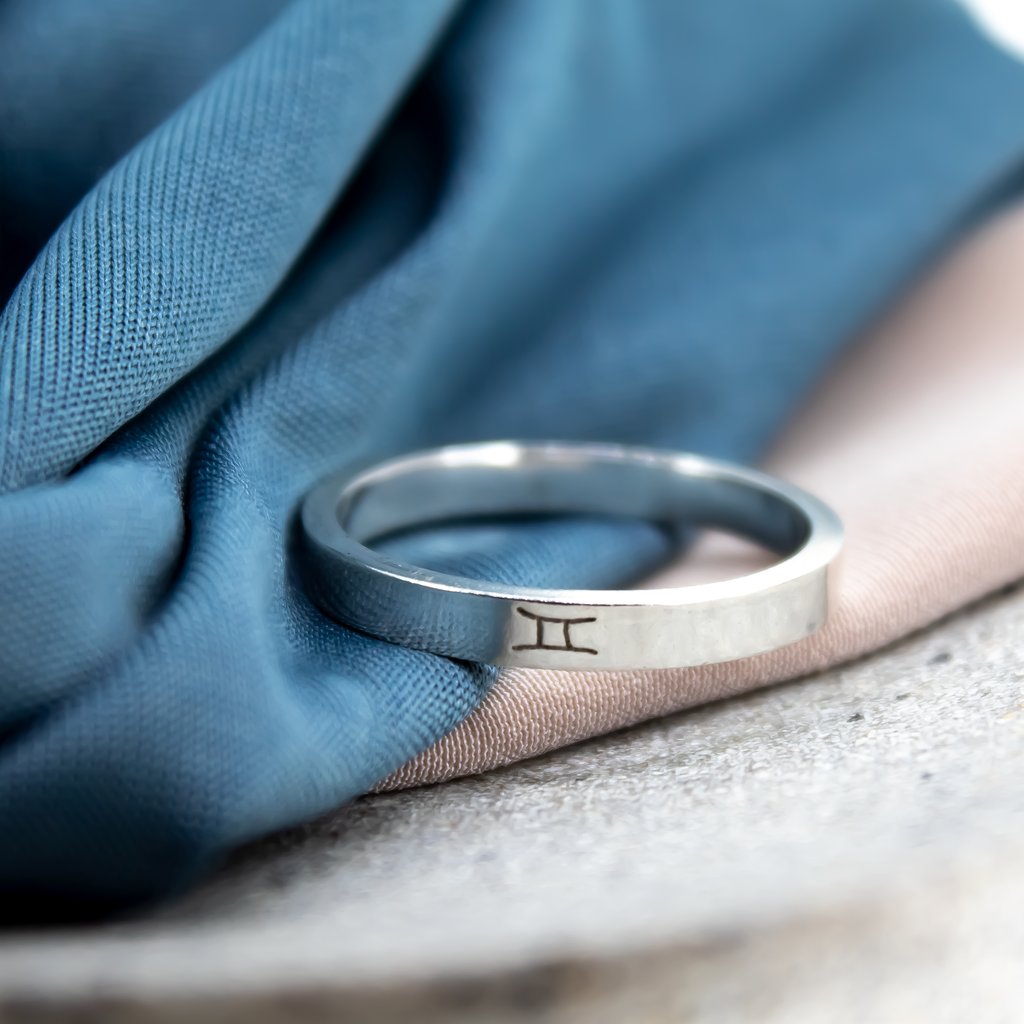 Personalised Zodiac Sterling Silver Ring