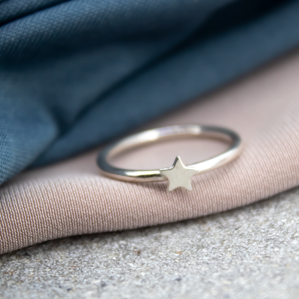 Skinny Mini Star Ring in Recycled Sterling Silver