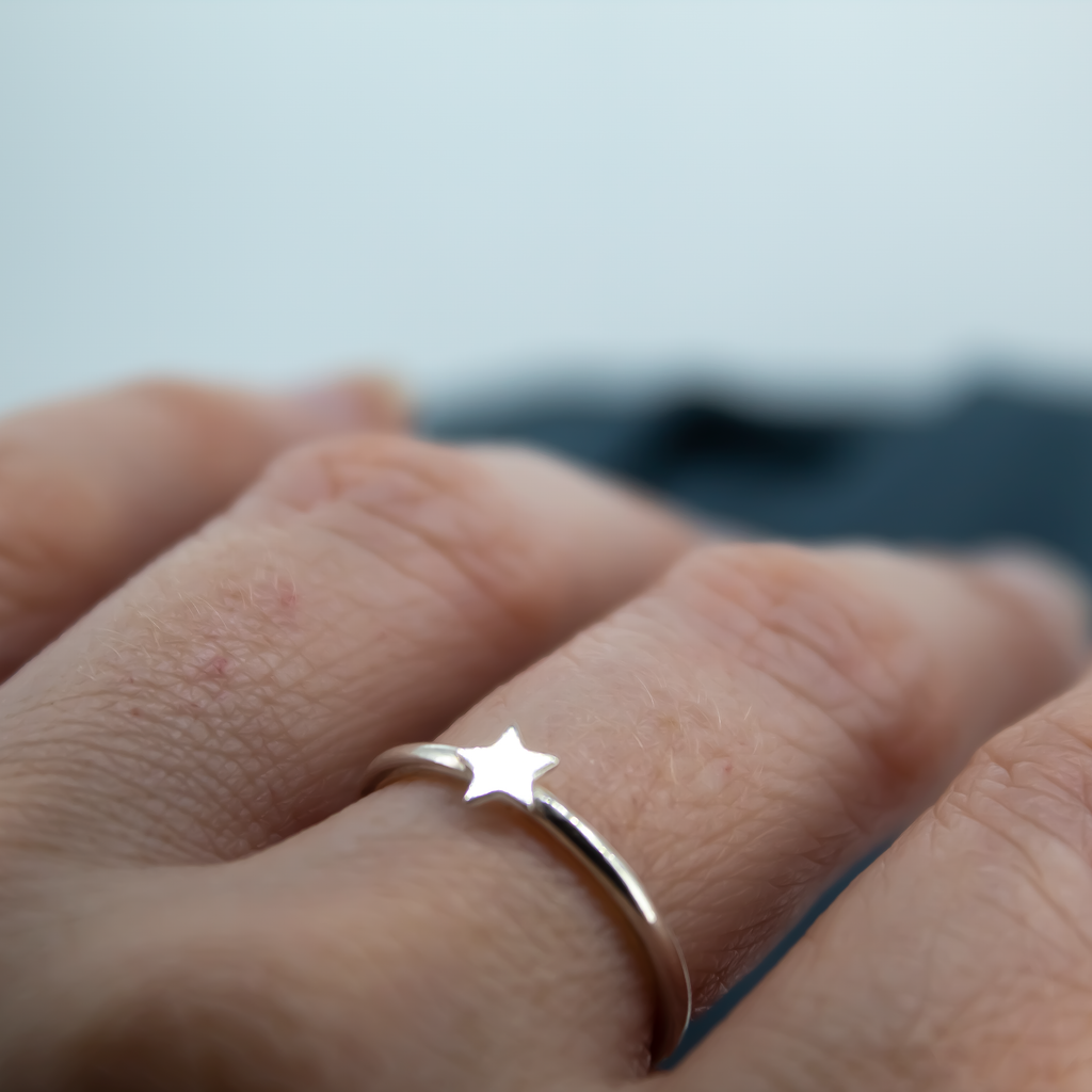 Skinny Mini Star Ring in Recycled Sterling Silver