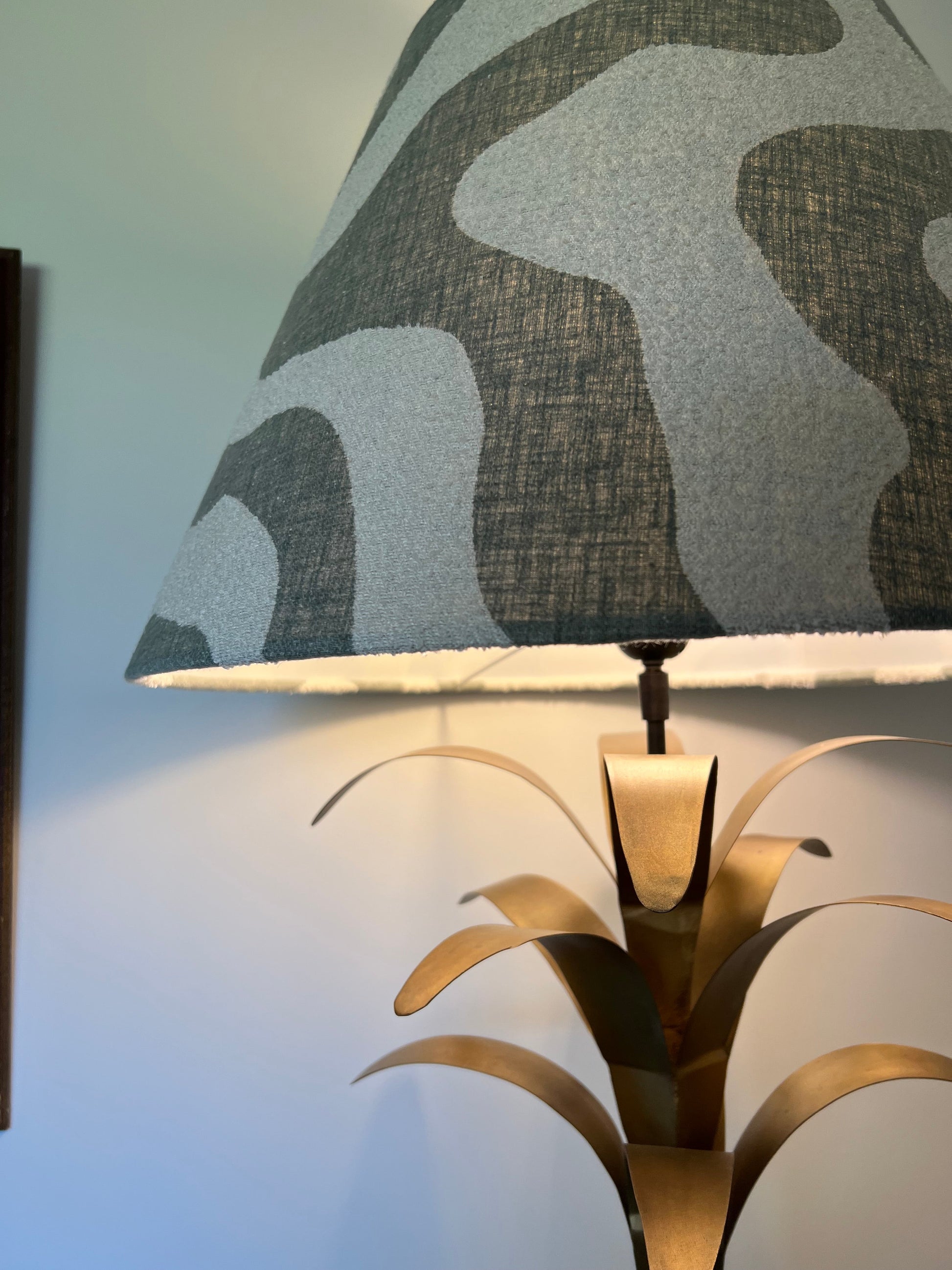 Green Wiggle coolie lampshade/ ceiling light shade, empire lampshade