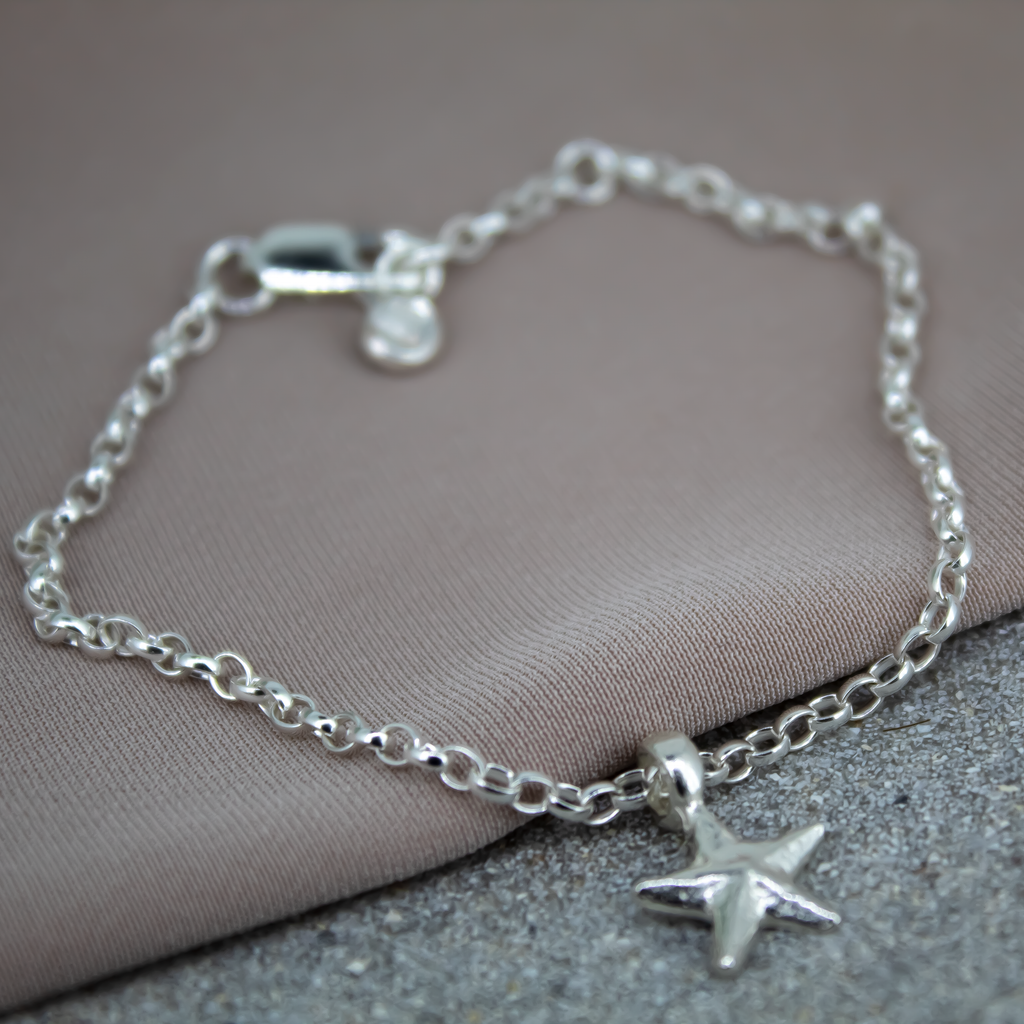 Starfish Chain Bracelet in Recycled Sterling Silver