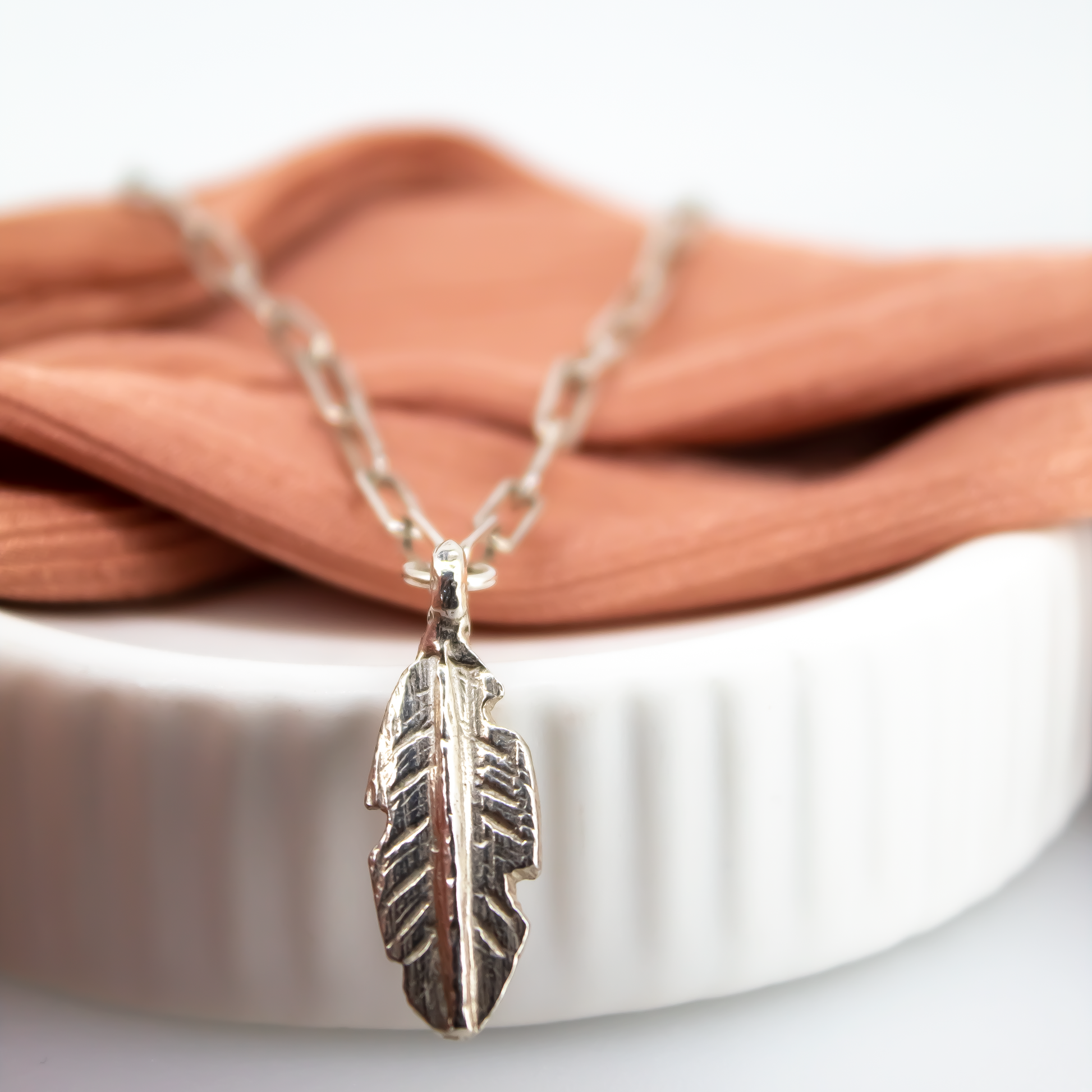 Feather Trace Chain Necklace in Sterling Silver