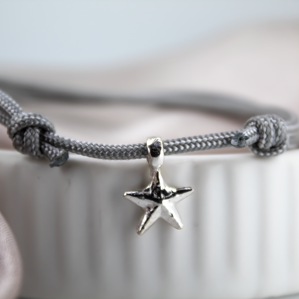 Starfish Rope Bracelet in Recycled Sterling Silver