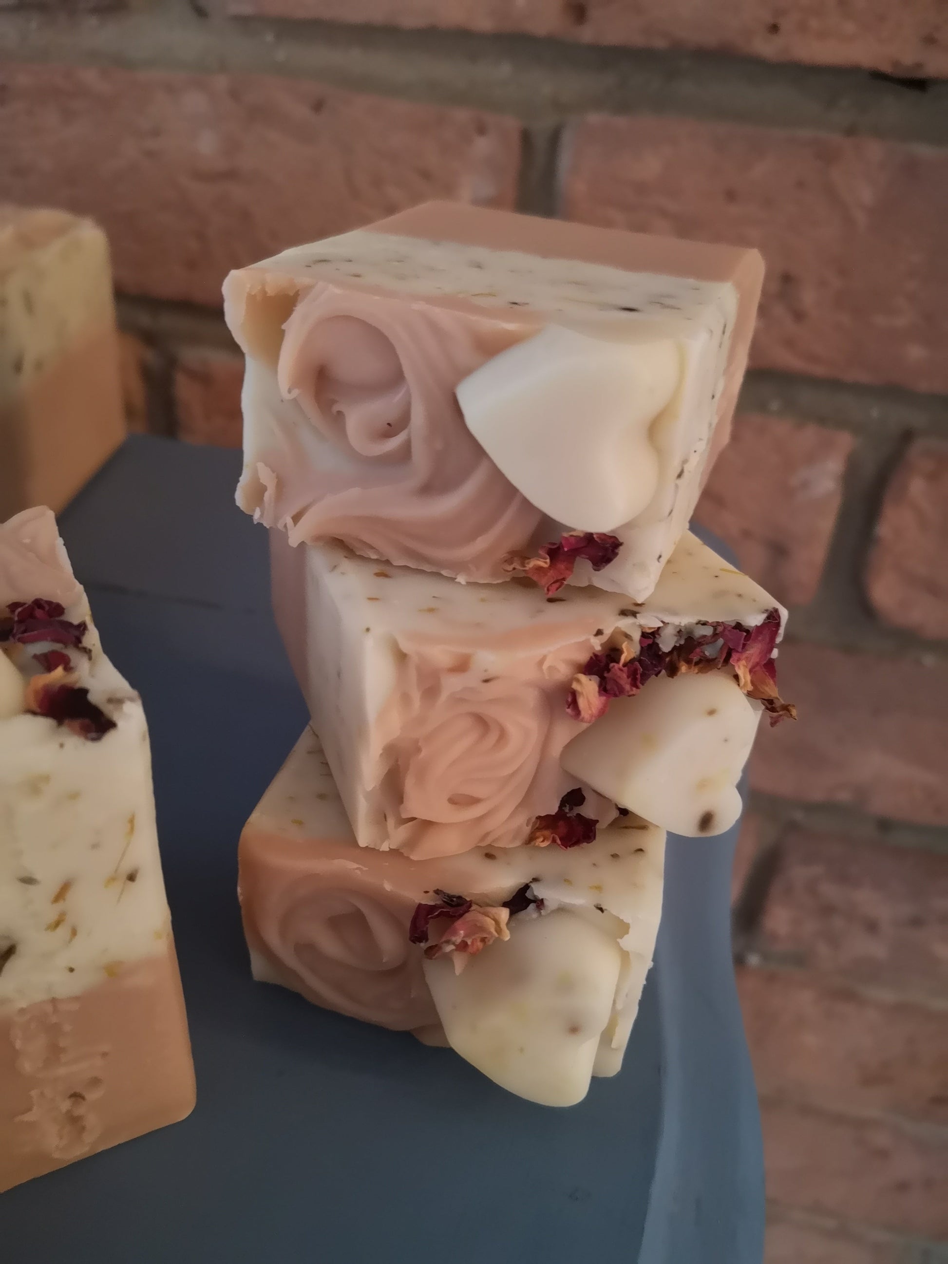 Calendula Rose Vegan Soap with Pink Clay