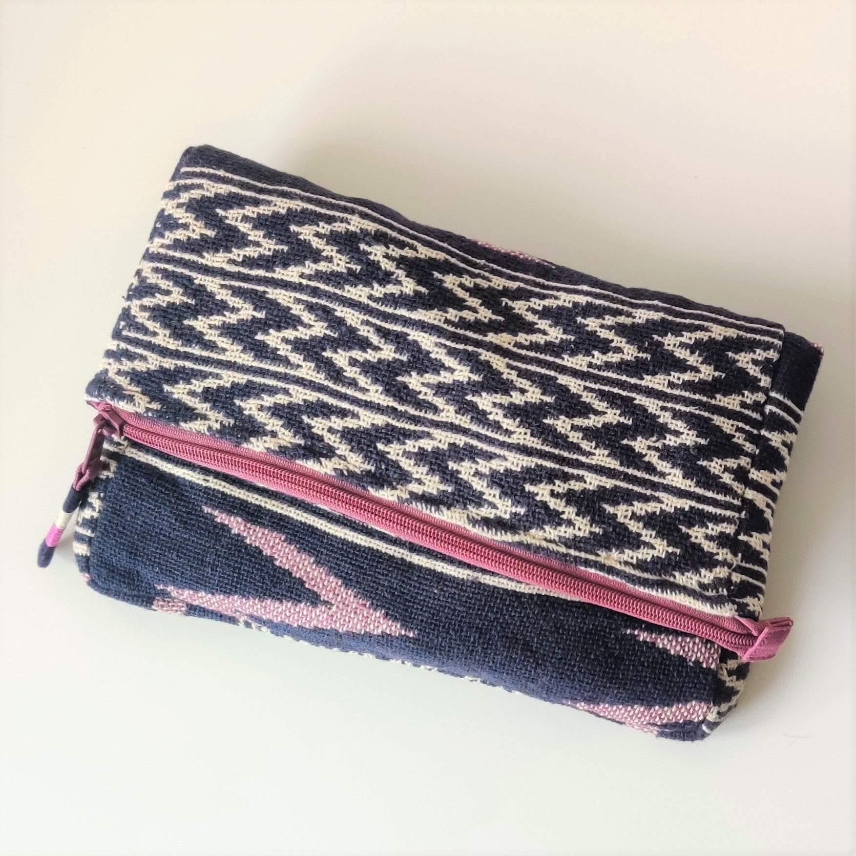 Smart Accessories Pouch in Navy White and Mauve