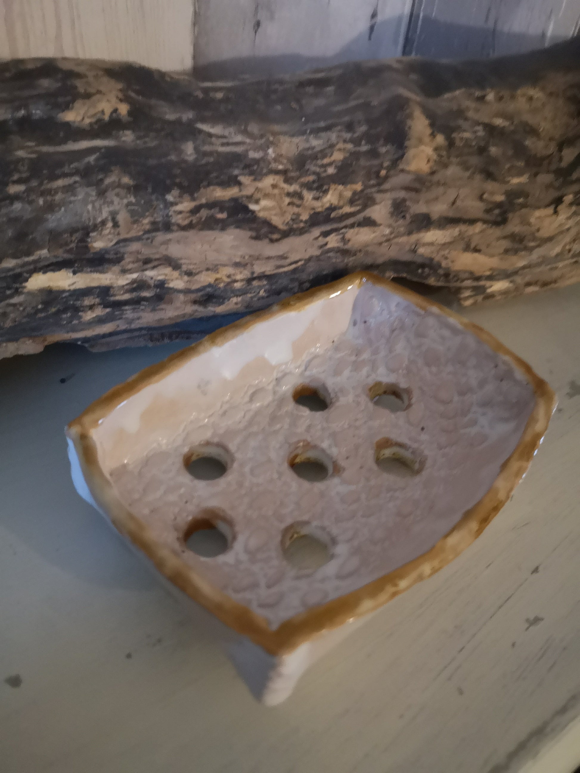 Handmade Ceramic Soap Dish in Neutral Glaze