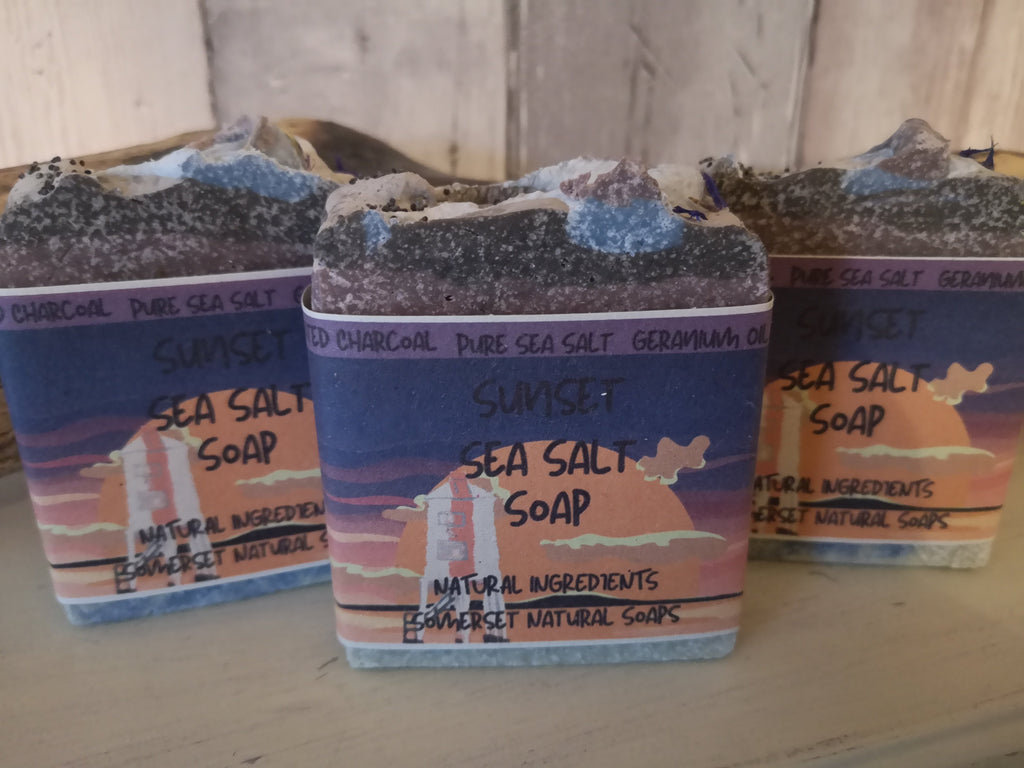 Sunset Sea Salt Soap with Geranium and Patchouli