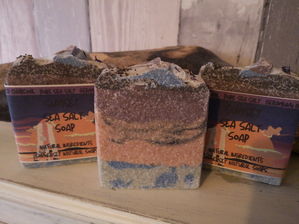 Sunset Sea Salt Soap with Geranium and Patchouli