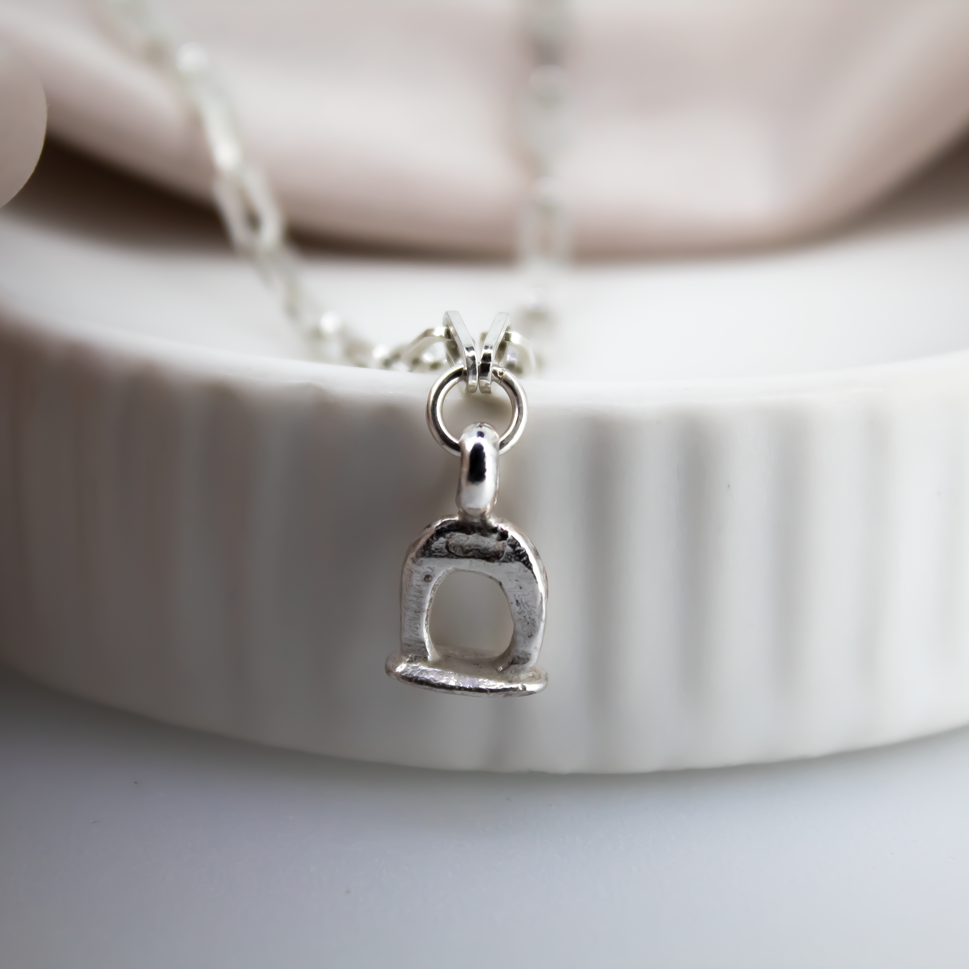 Recycled Sterling Silver Stirrup Necklace