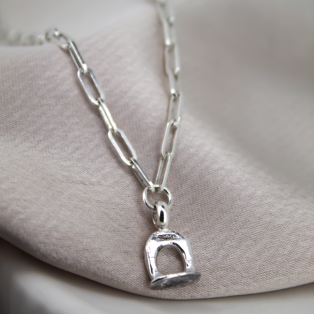 Recycled Sterling Silver Stirrup Necklace