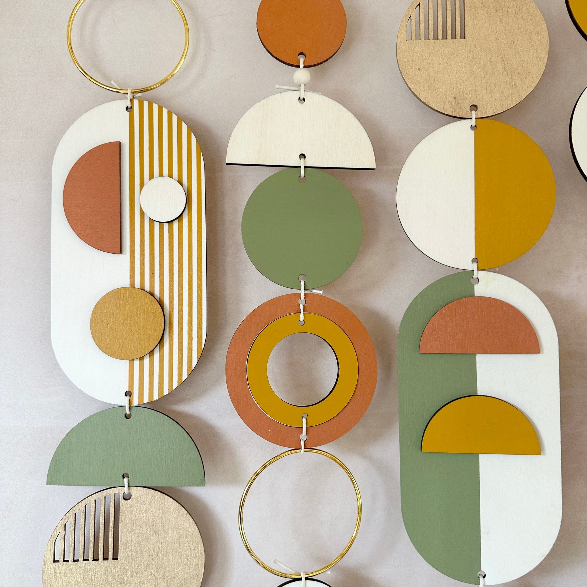 Modern Wall Art in Mustard, Gold and Olive Green