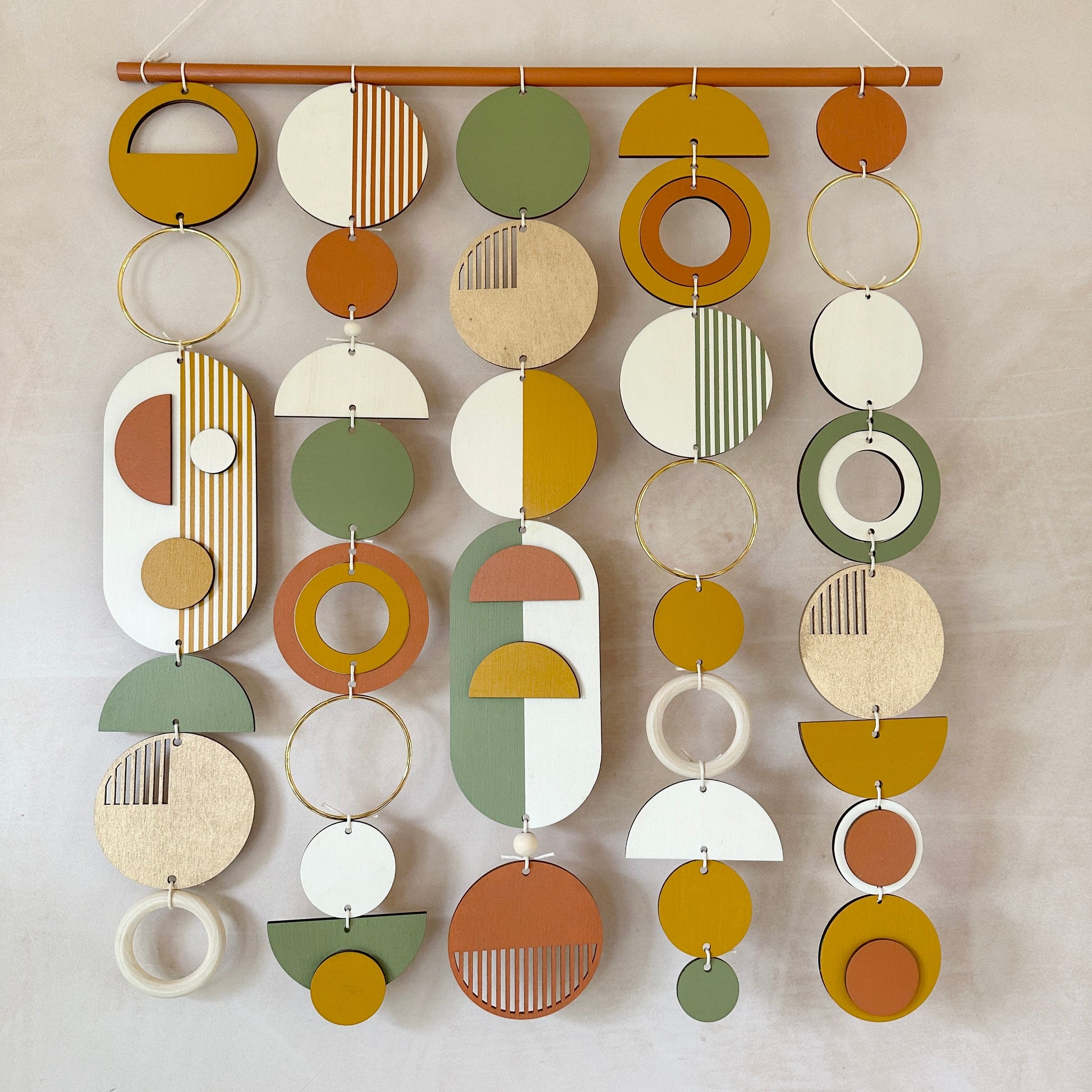 Modern Wall Art in Mustard, Gold and Olive Green