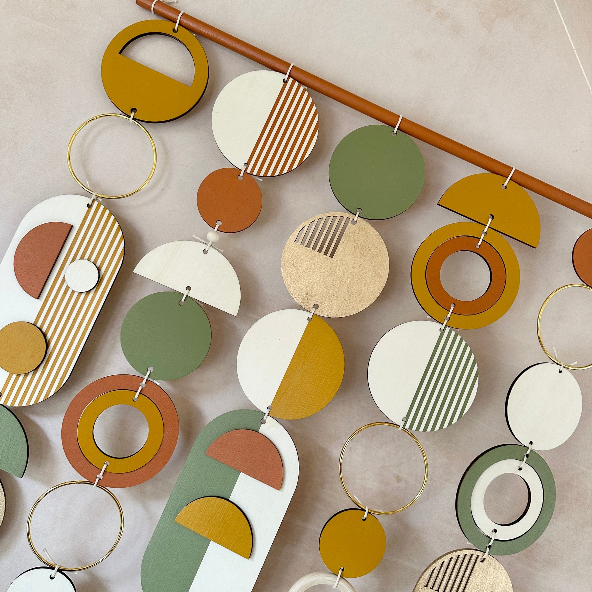 Modern Wall Art in Mustard, Gold and Olive Green