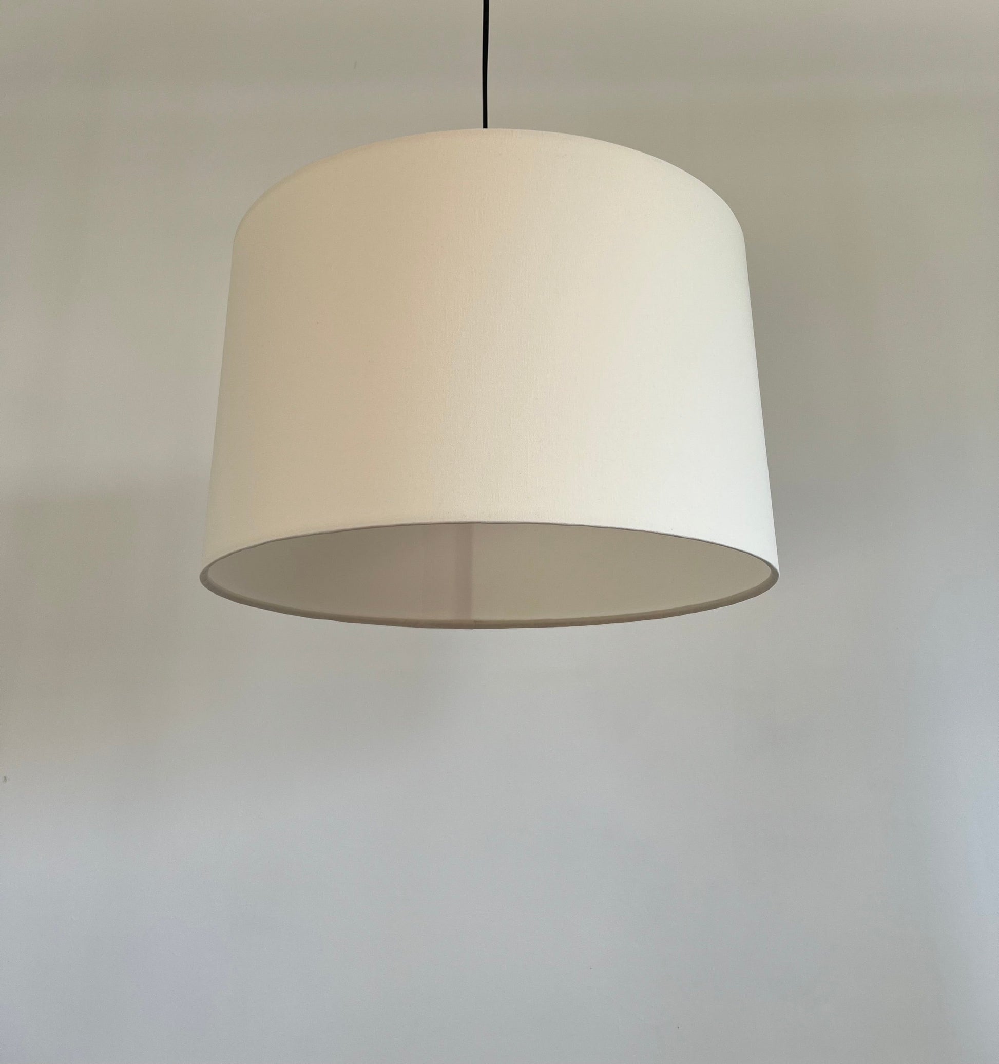 Cream cotton drum lampshade/ ceiling shade with a white lining