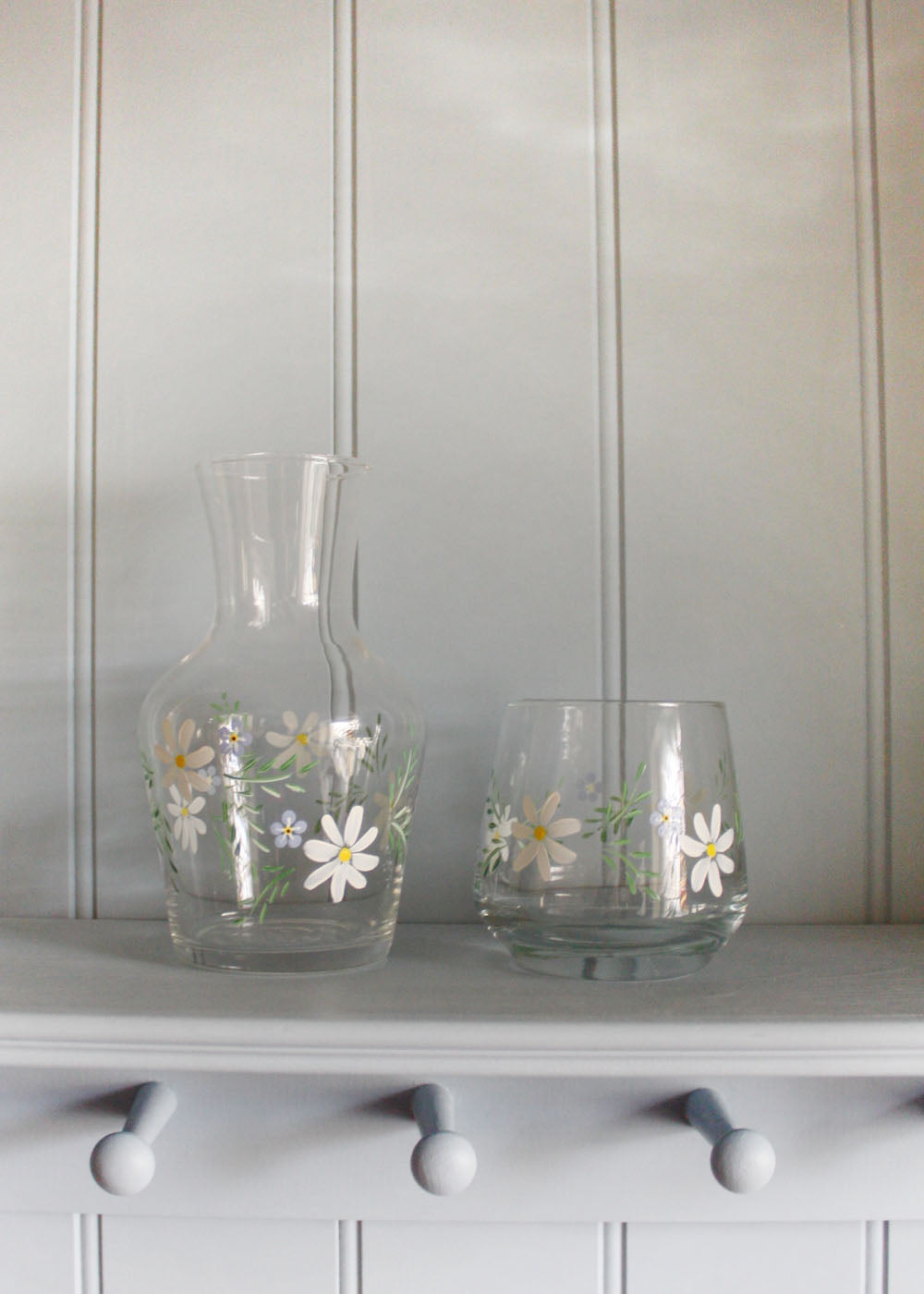 Cosmos and Forget Me Not Carafe and Glass Set