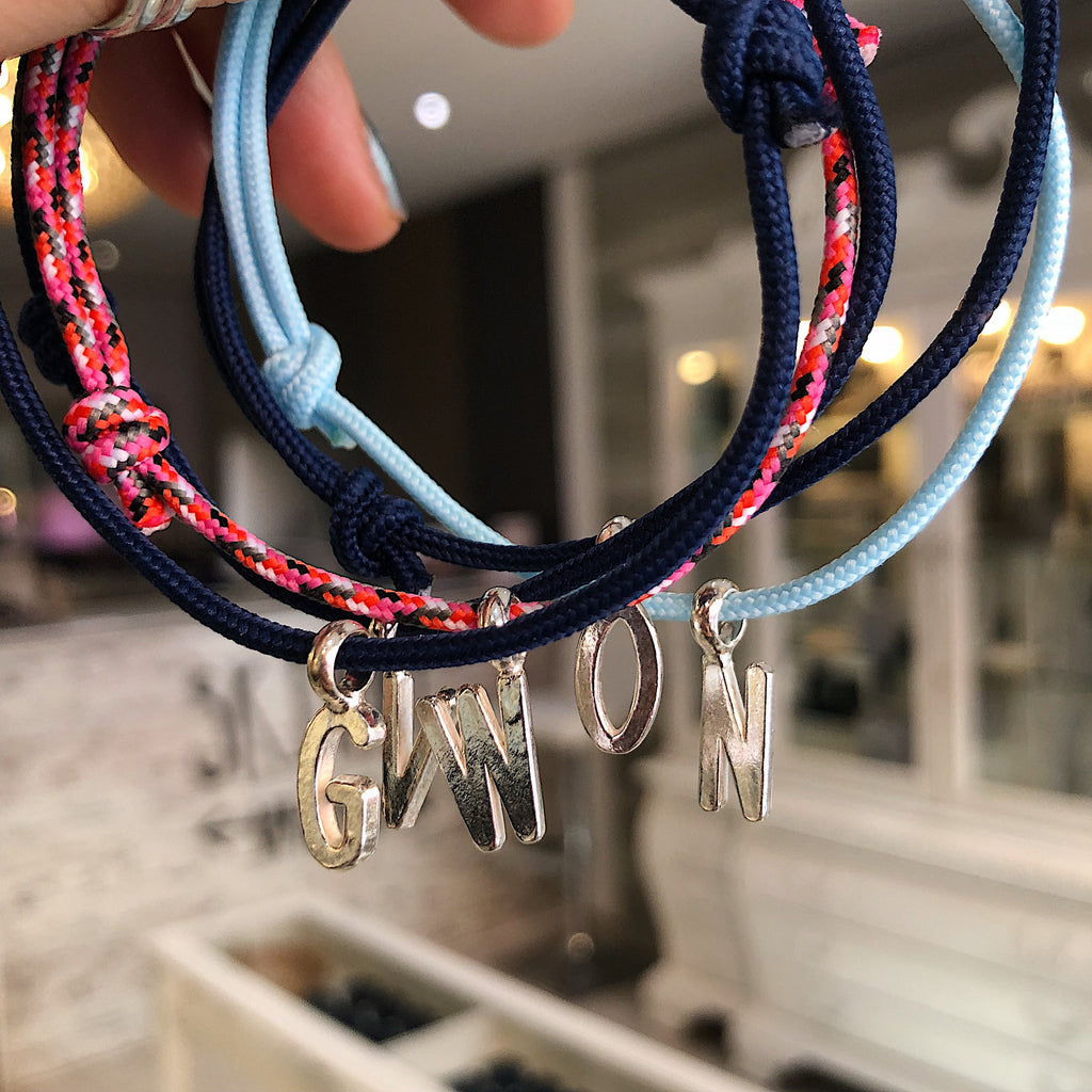 Personalised Alphabet Rope Bracelet in Sterling Silver