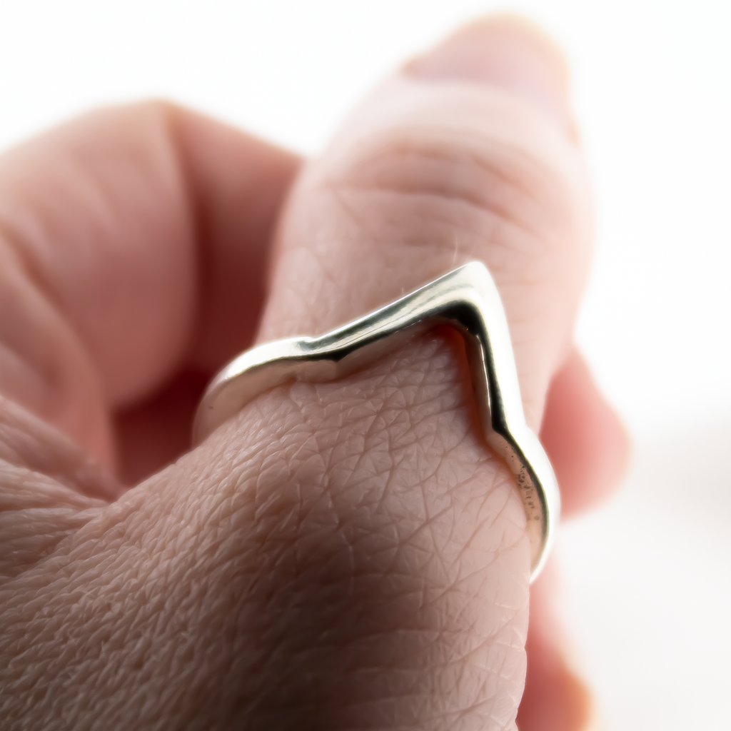 Sterling Silver Deep V Ring