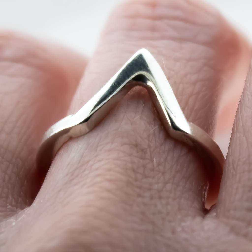Sterling Silver Deep V Ring