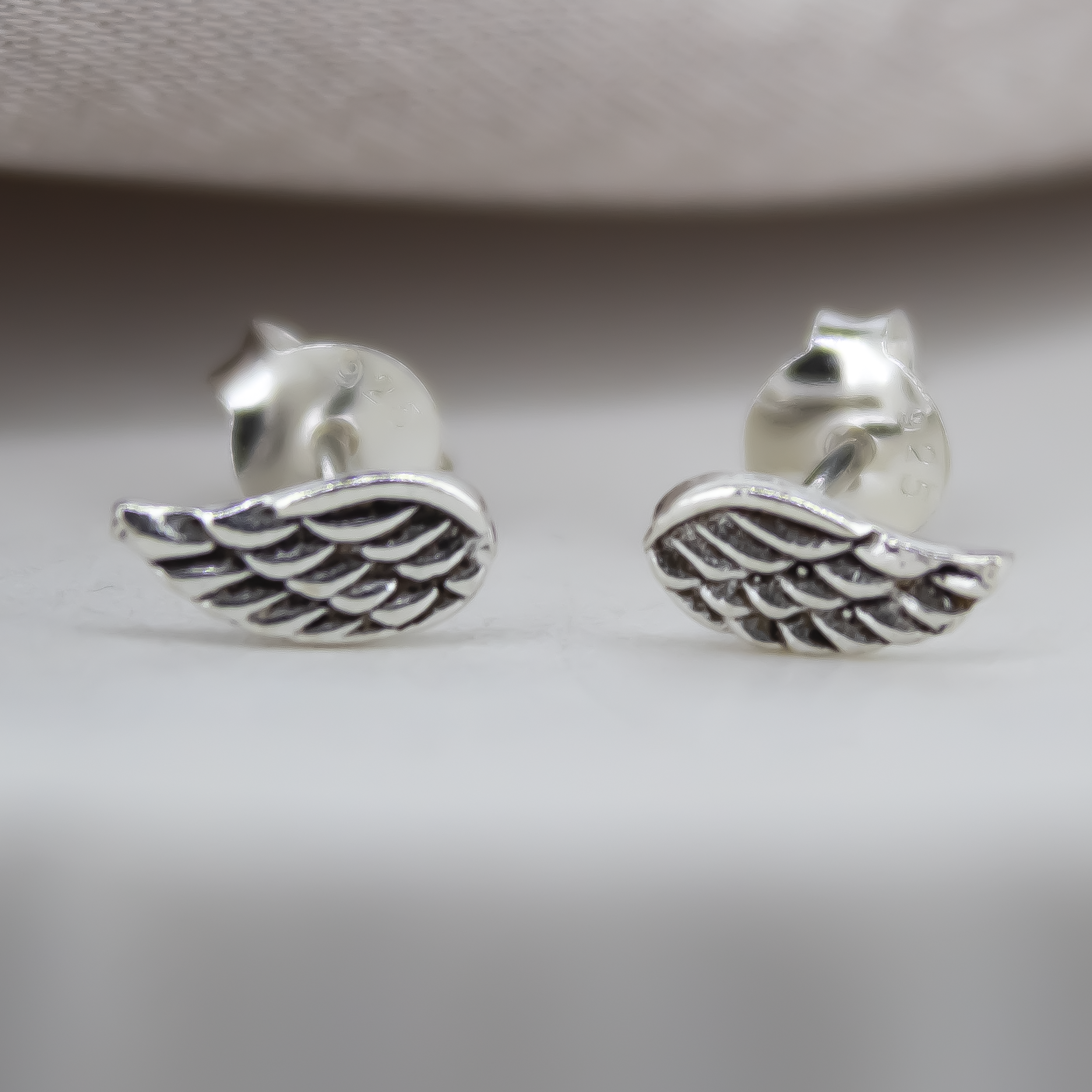Sterling Silver Angel Wing Studs