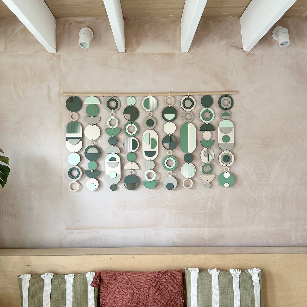 Large Green Wall Art Modern Geometric Tapestry