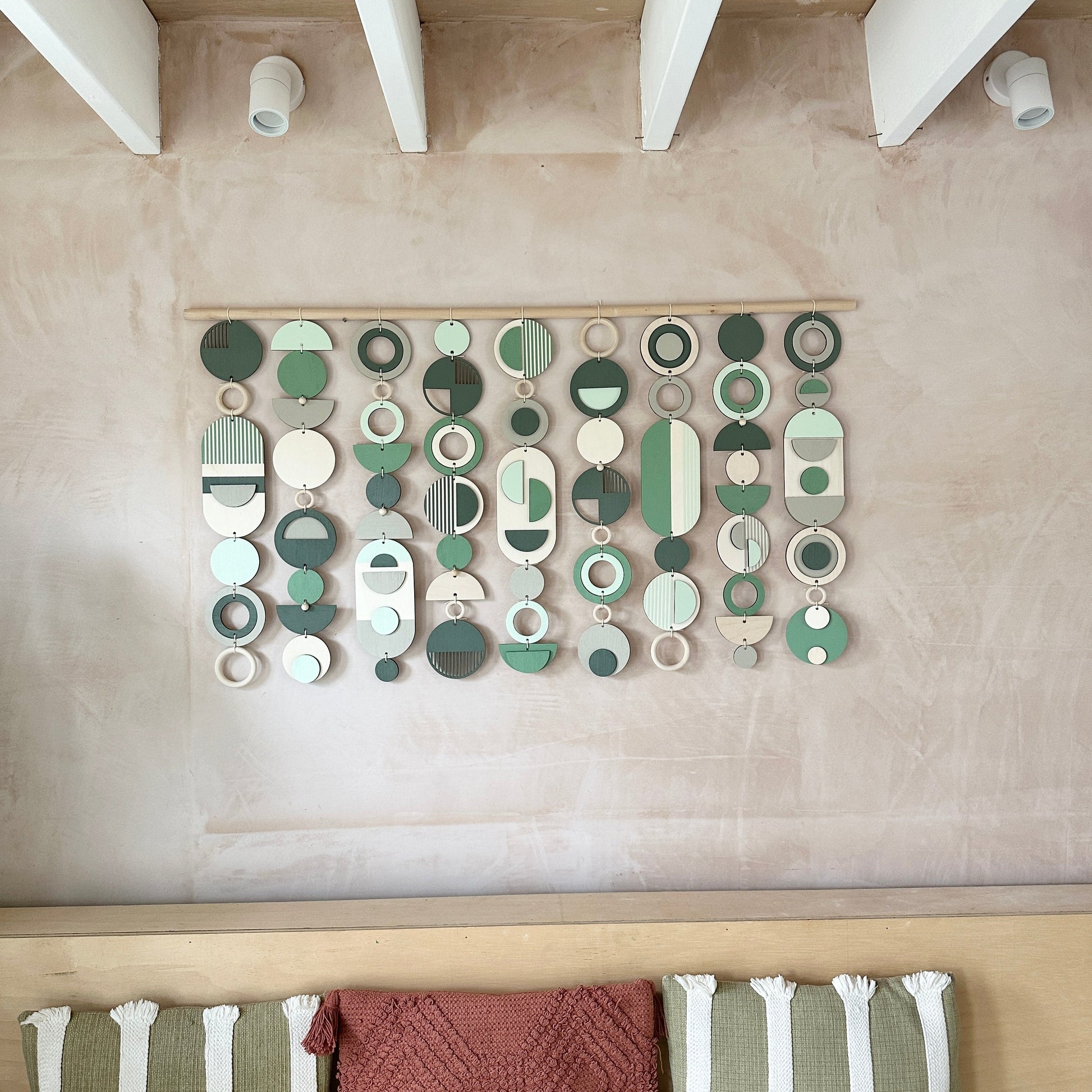 Large Green Wall Art Modern Geometric Tapestry