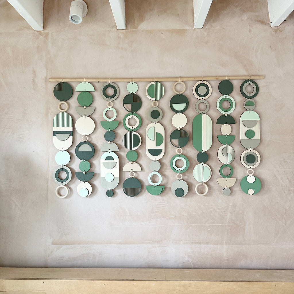 Large Green Wall Art Modern Geometric Tapestry