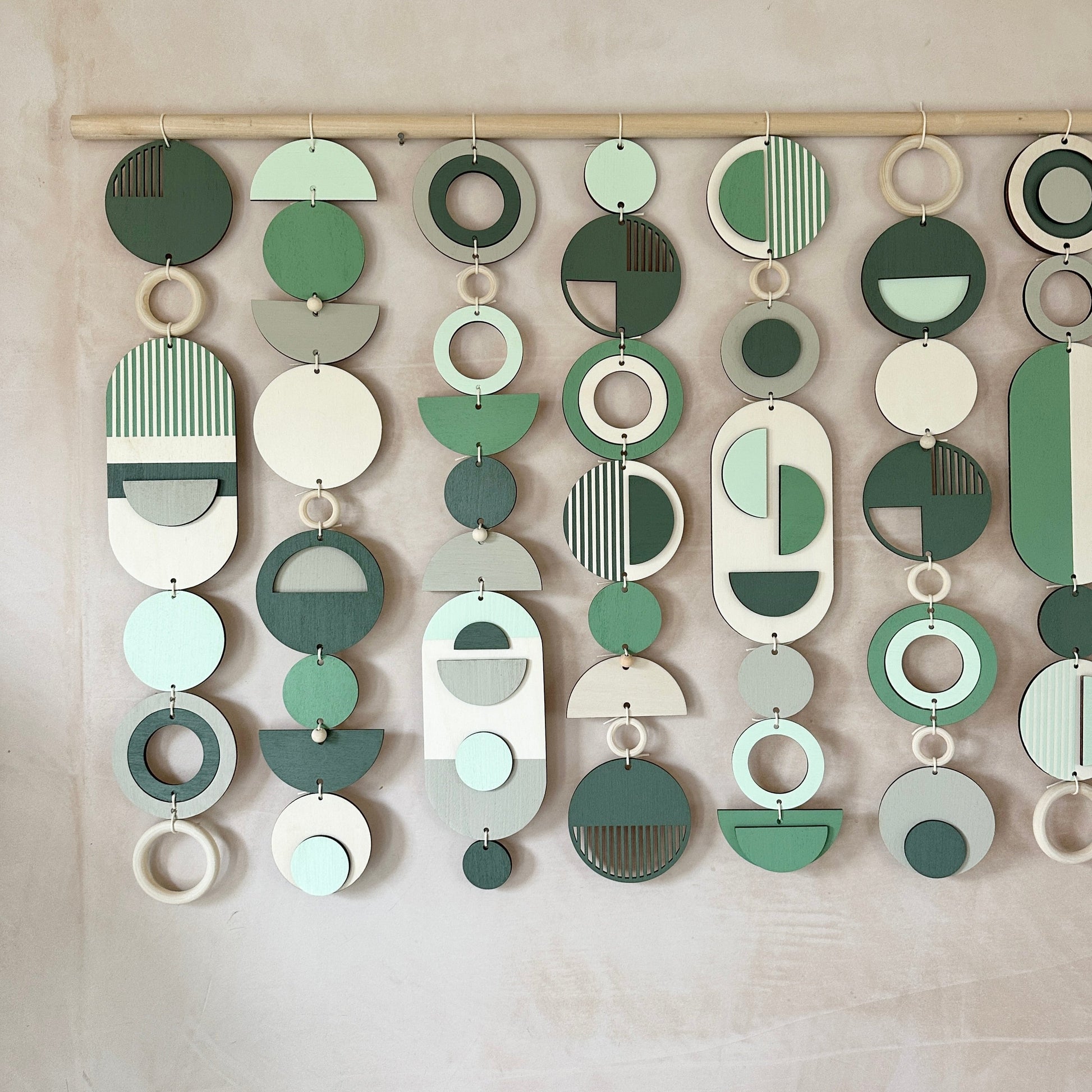 Large Green Wall Art Modern Geometric Tapestry