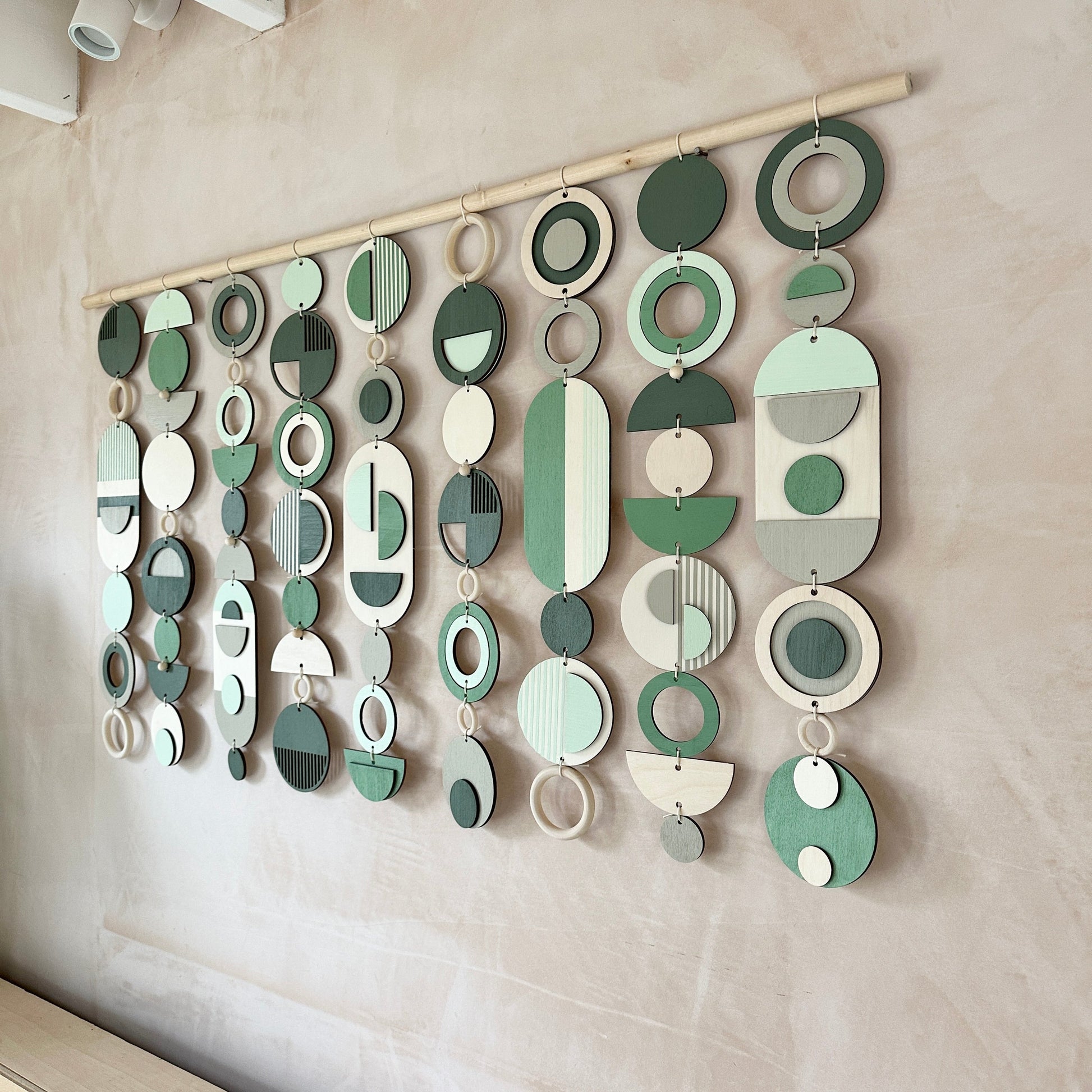 Large Green Wall Art Modern Geometric Tapestry