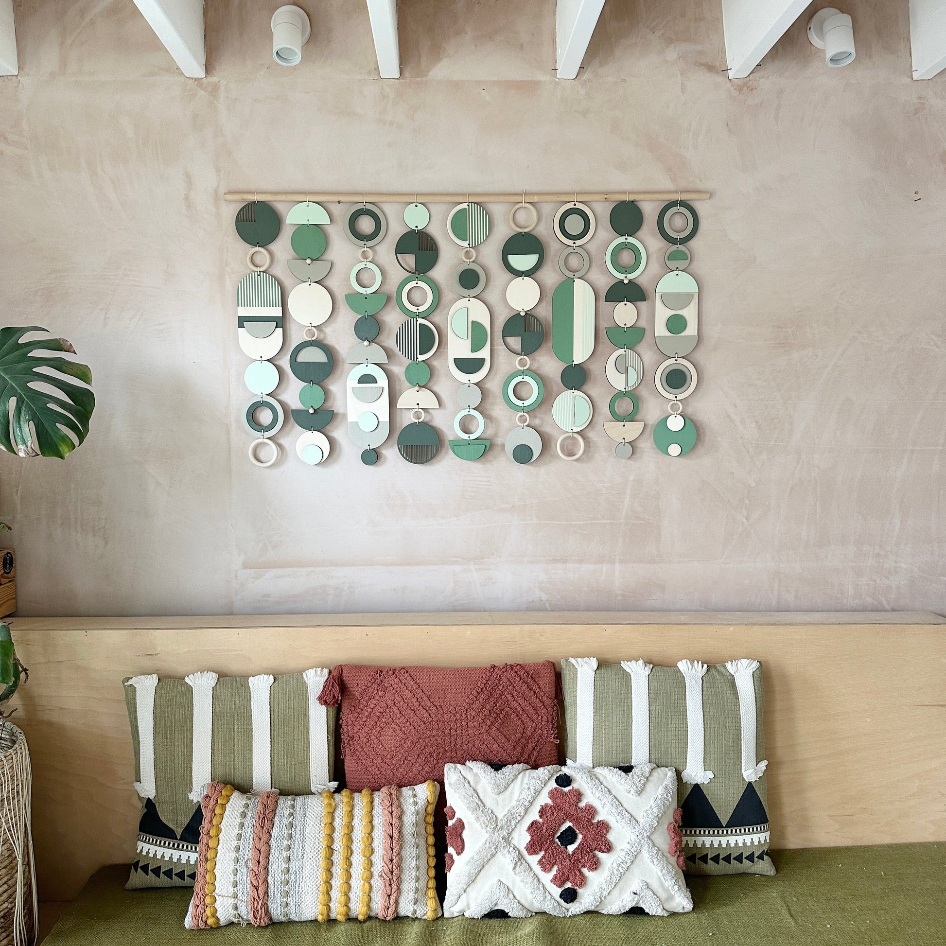 Large Green Wall Art Modern Geometric Tapestry