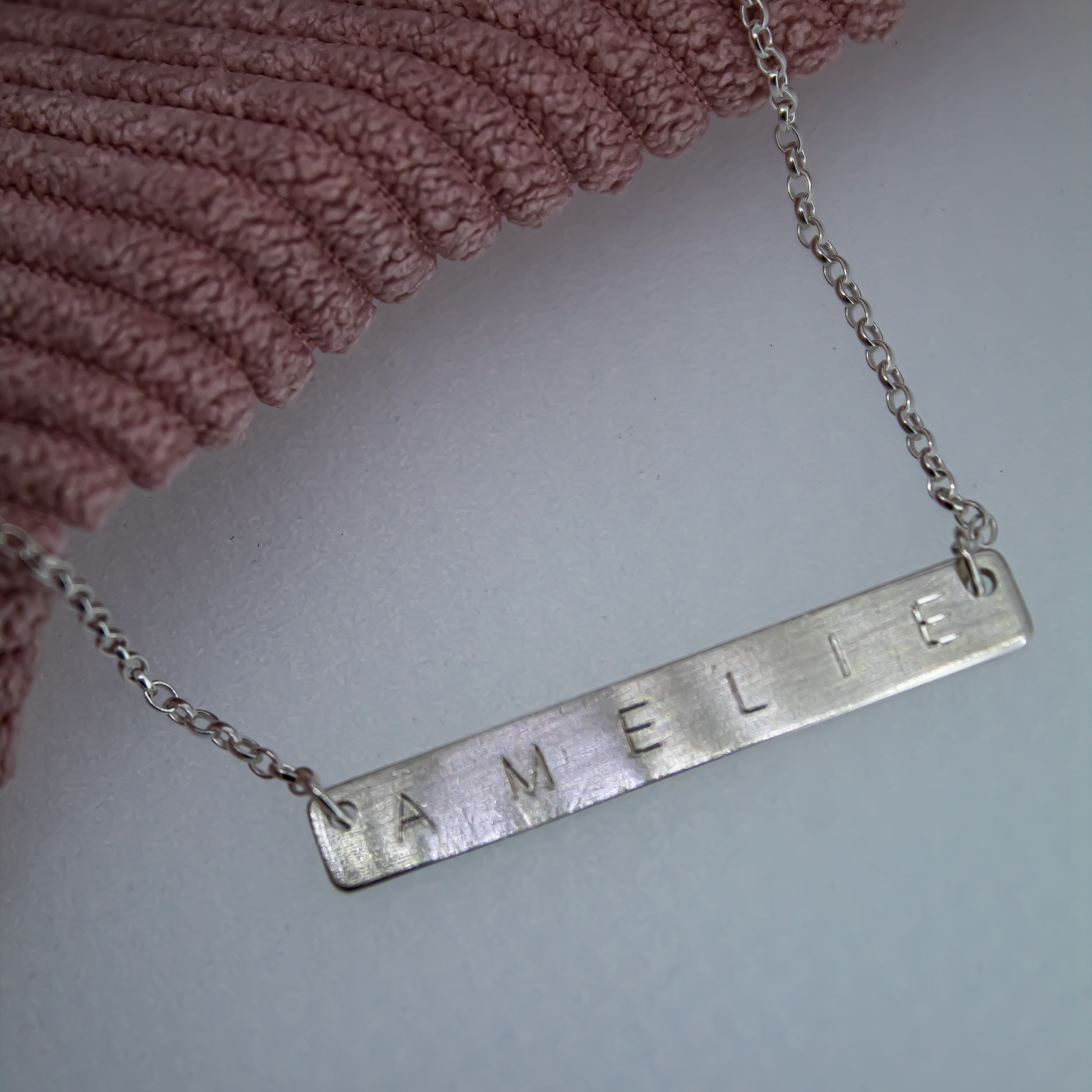 Personalised Sterling Silver Bar Necklace