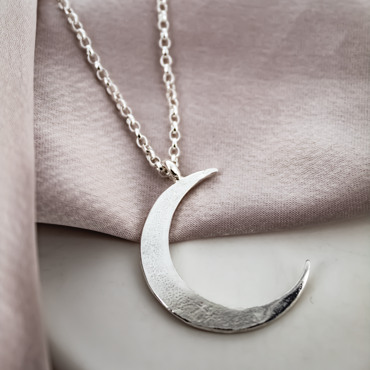 The Maxi Crescent Moon Sterling Silver Necklace