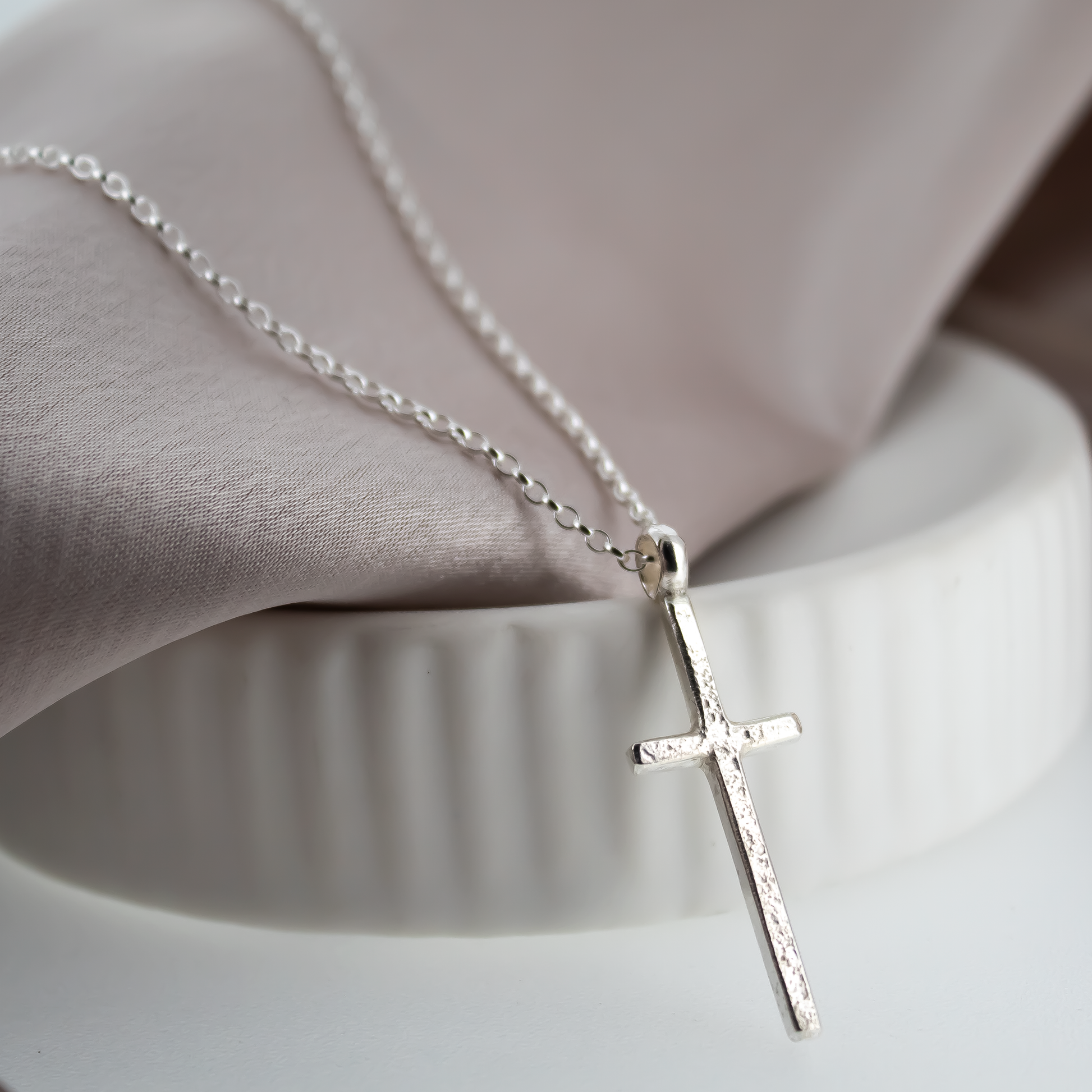 Handmade Sterling Silver Cross Necklace
