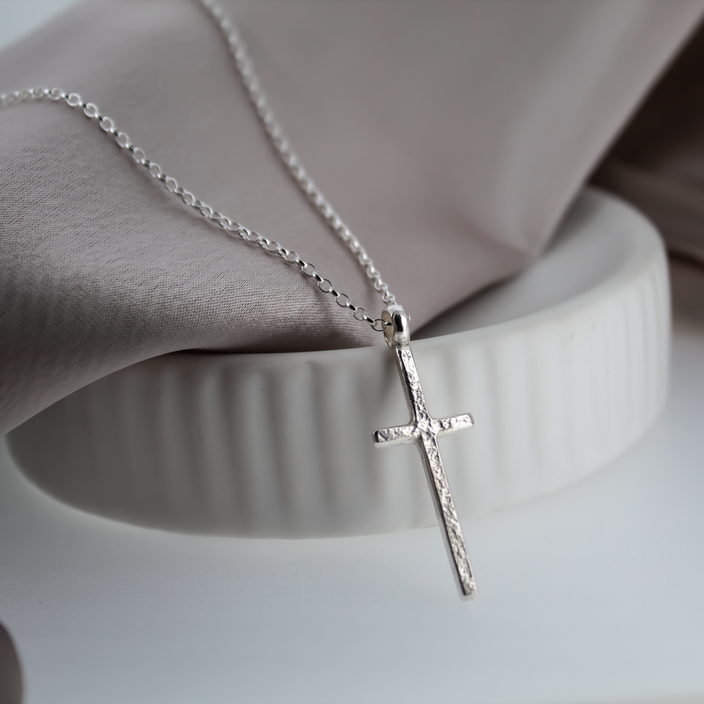 Handmade Sterling Silver Cross Necklace