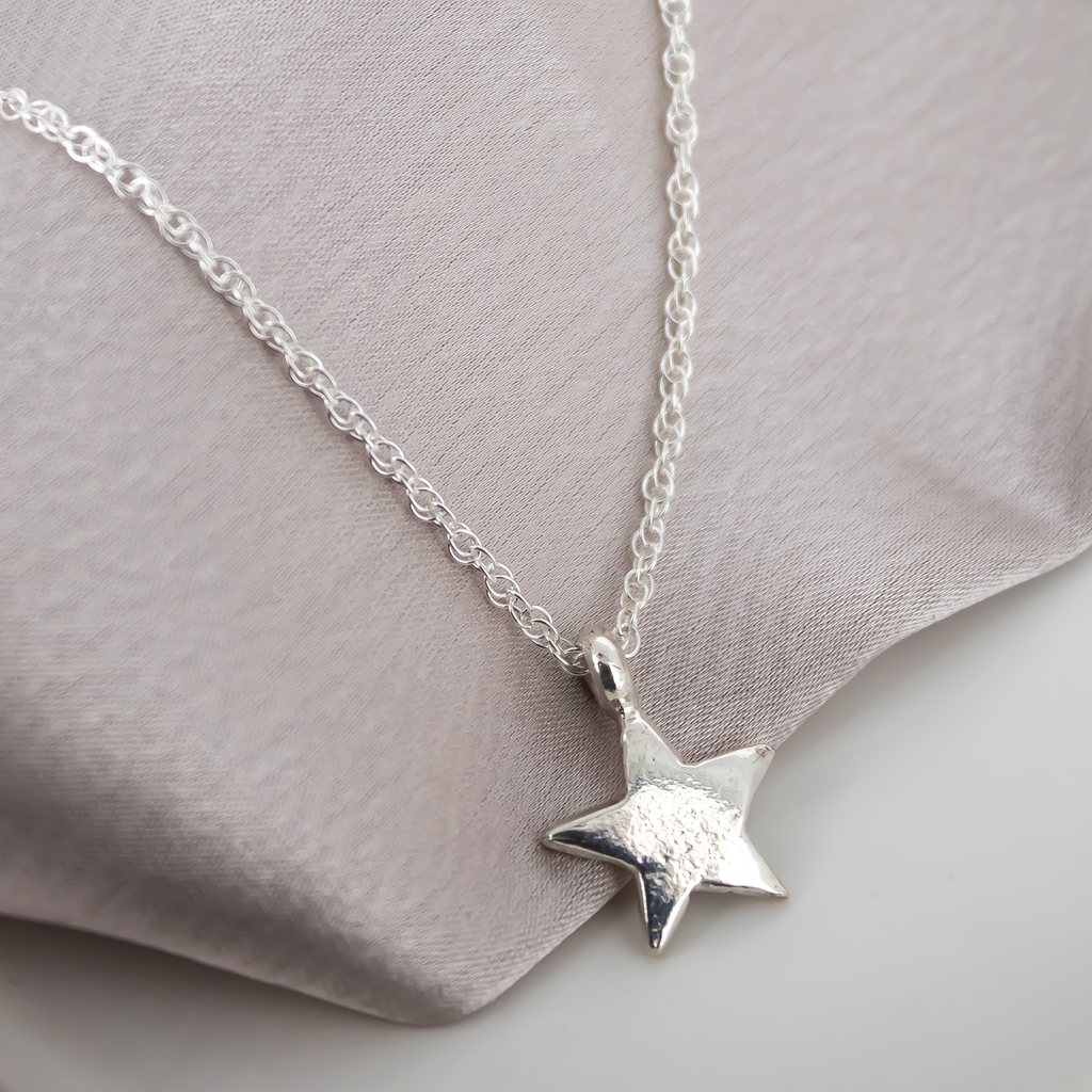 Star Rope Chain Necklace in Recycled Silver