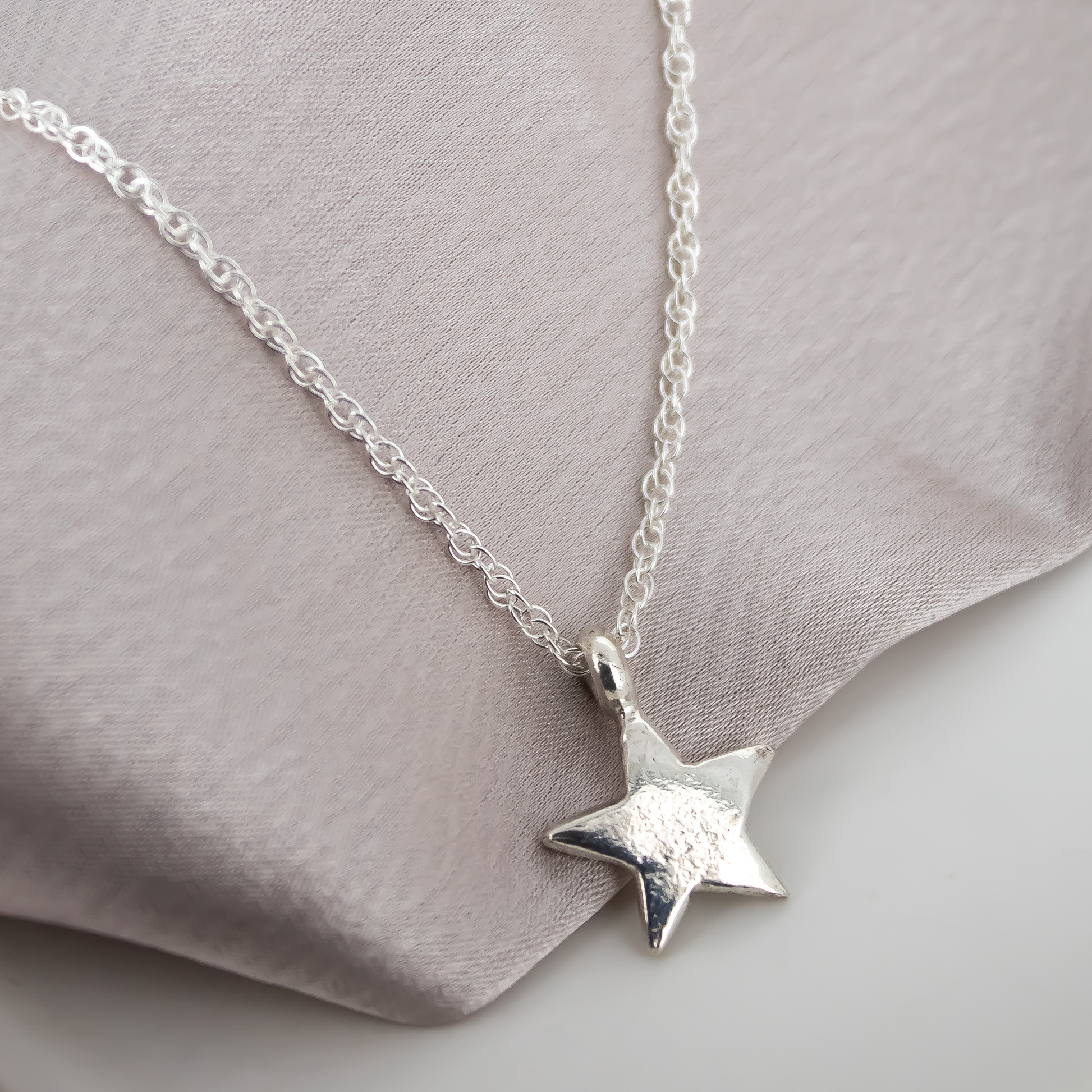 Star Rope Chain Necklace in Recycled Silver